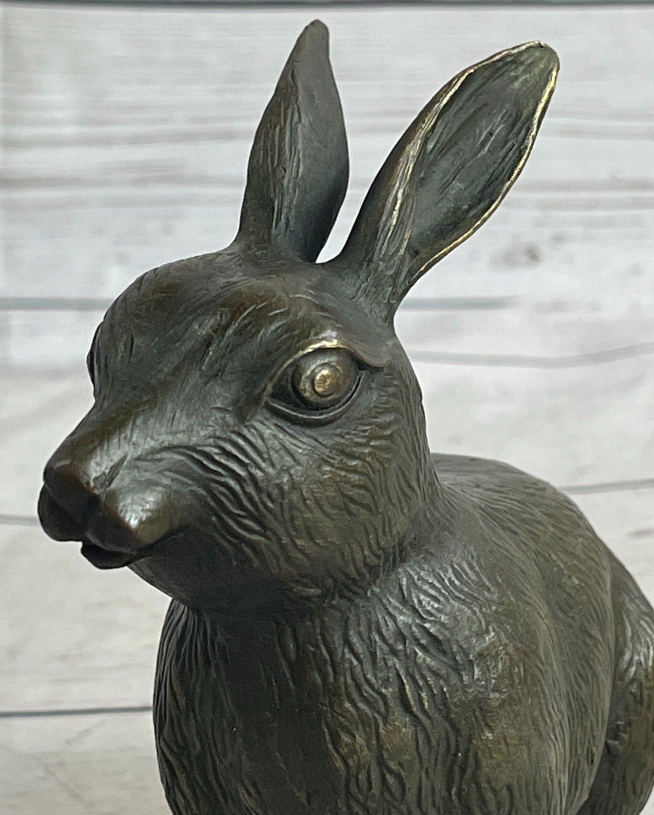 Bunny Rabbit Vintage 100% Bronze Sculpture-Signed Milo Lost Wax Method Figurine