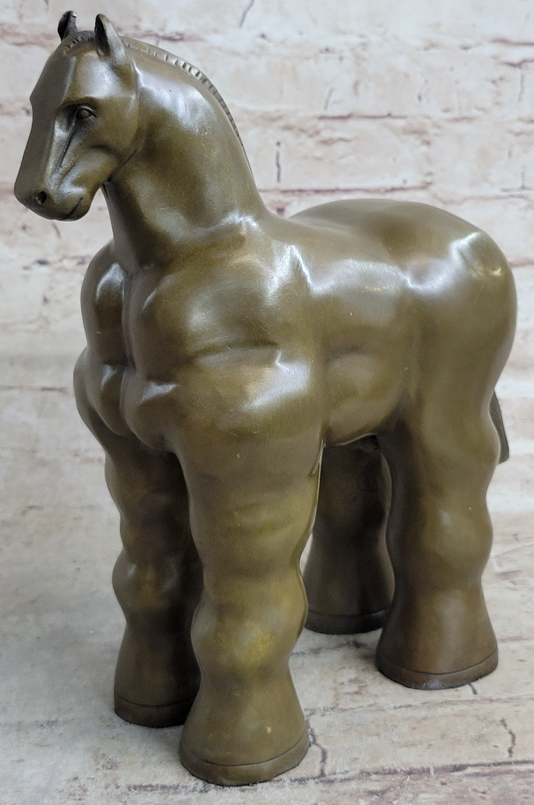 Stuning Bronze Statue Fernando Botero " Chubby Horse" Abstract Modern Artwork