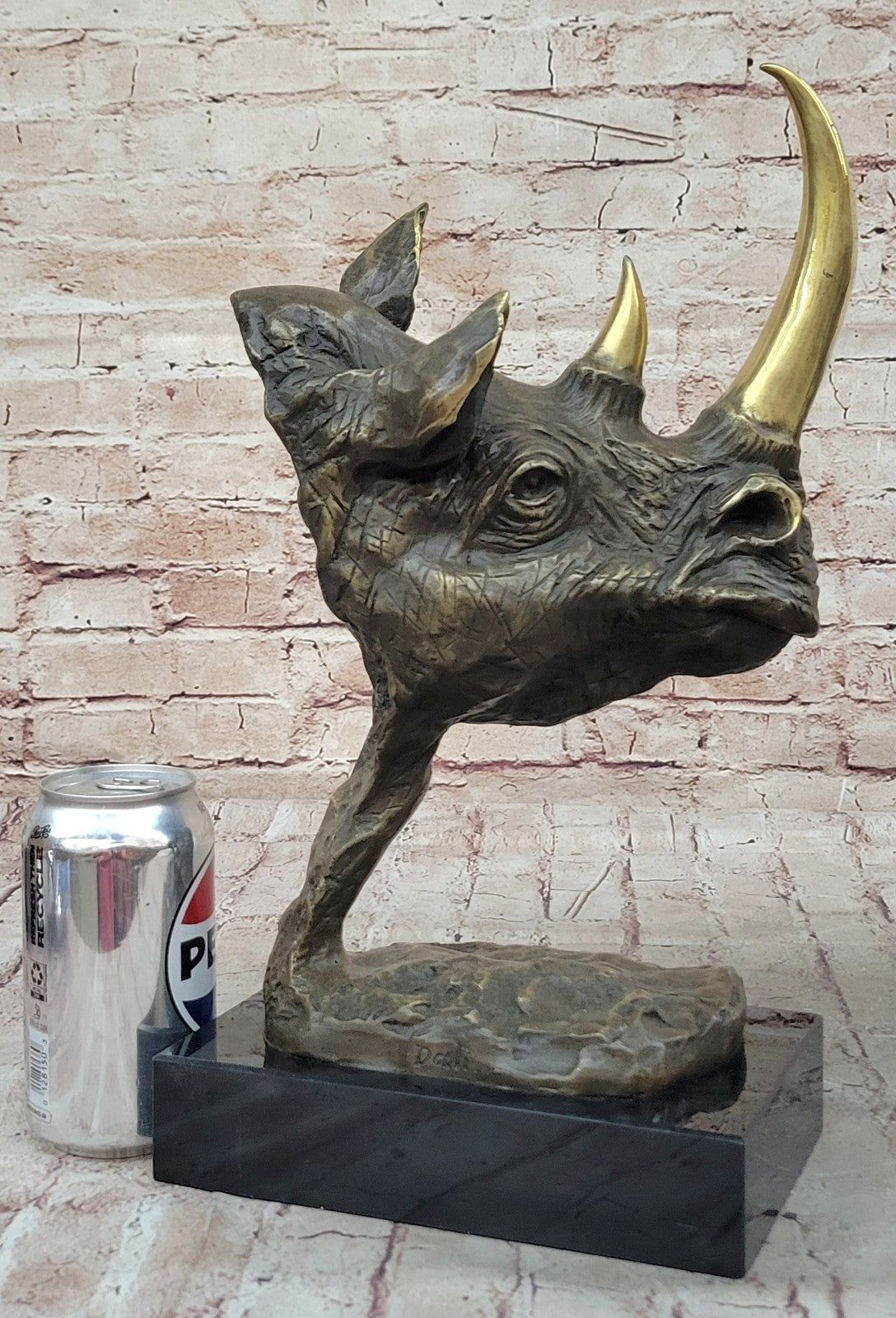 Dali Rhino Big Five Collector Safari Trophy Bronze Marble Statue Sculpture