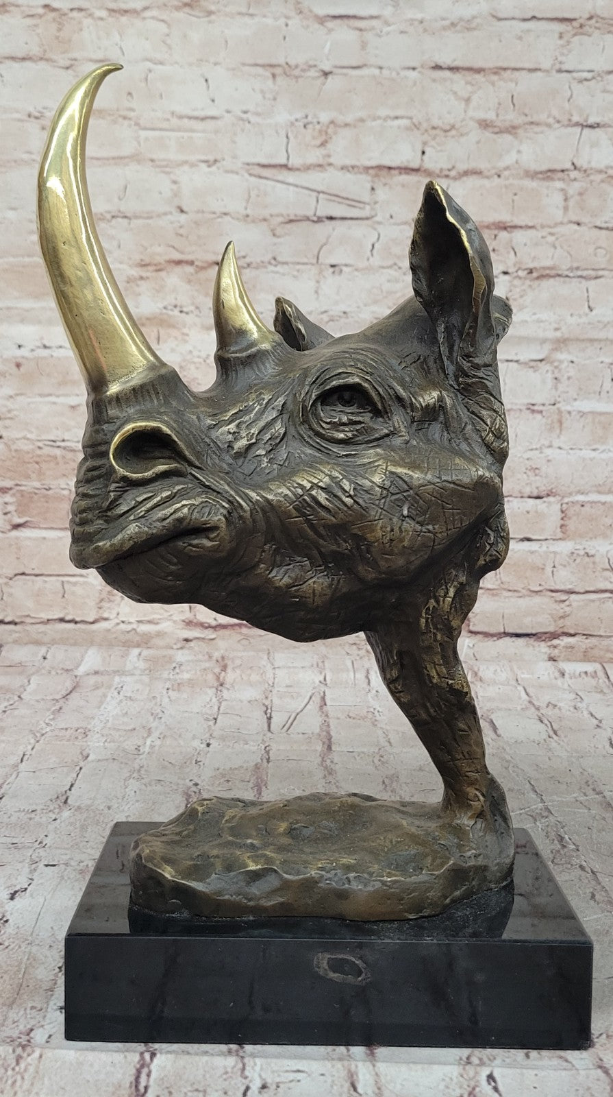 Dali Rhino Big Five Collector Safari Trophy Bronze Marble Statue Sculpture