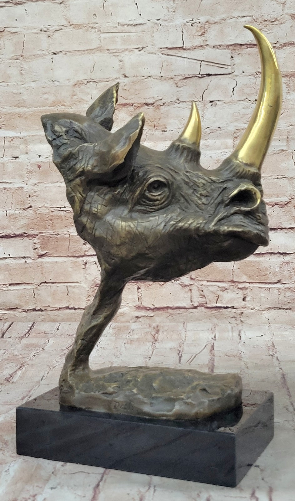 Dali Rhino Big Five Collector Safari Trophy Bronze Marble Statue Sculpture