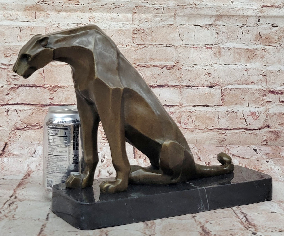 Handcrafted Modern Abstract Jaguar by Henry Moore Bronze Sculpture Statue Figuri