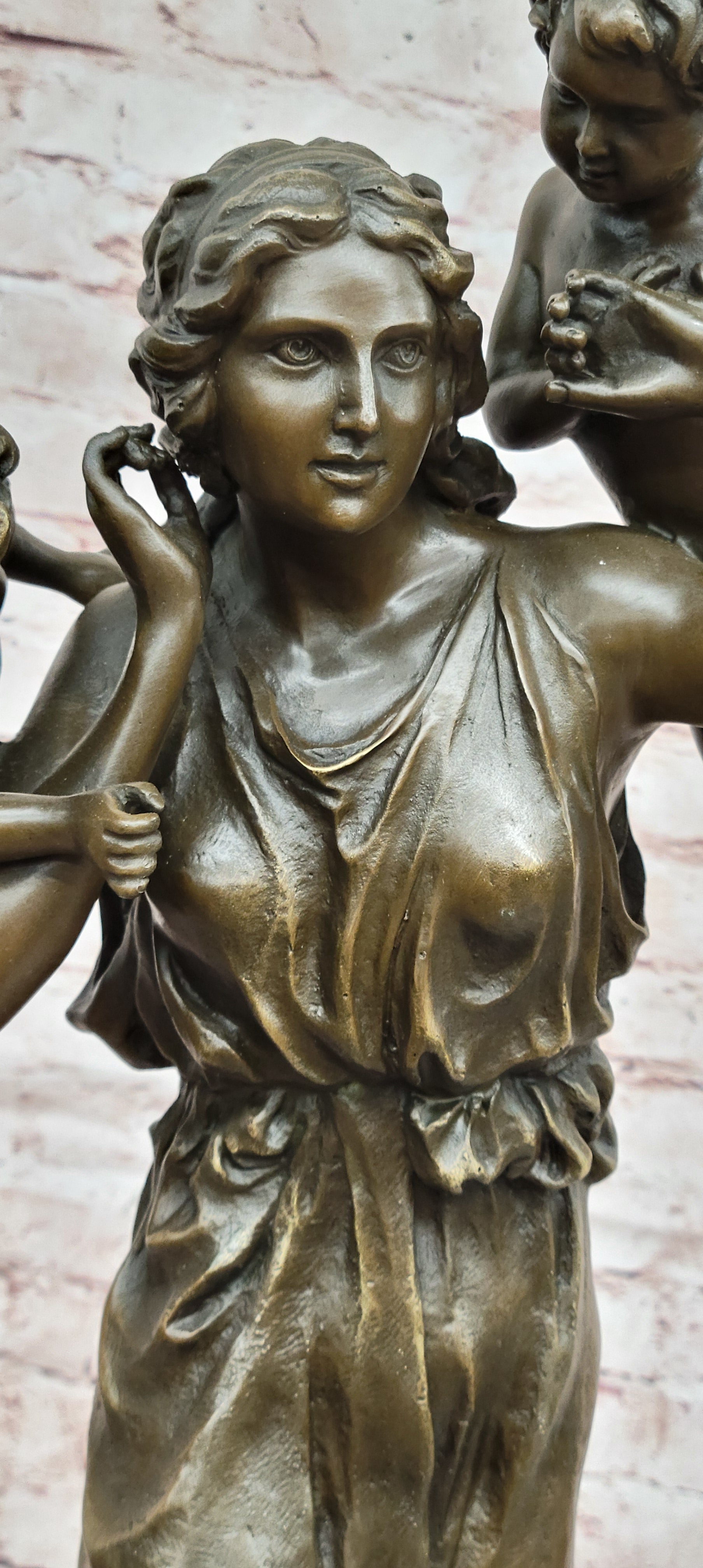Milo Bronze Mother Goddess with Angels Figurine Home Decor Statue