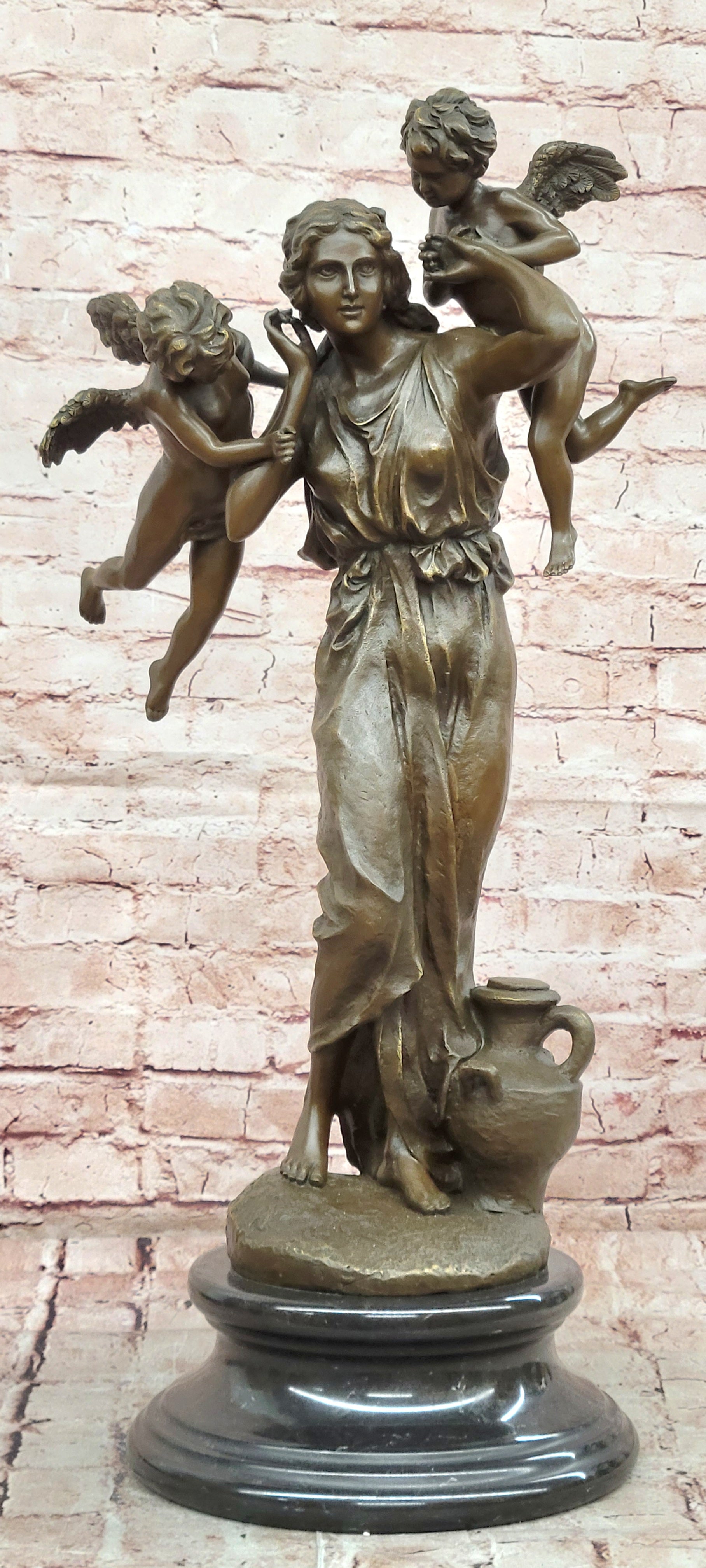 Milo Bronze Mother Goddess with Angels Figurine Home Decor Statue