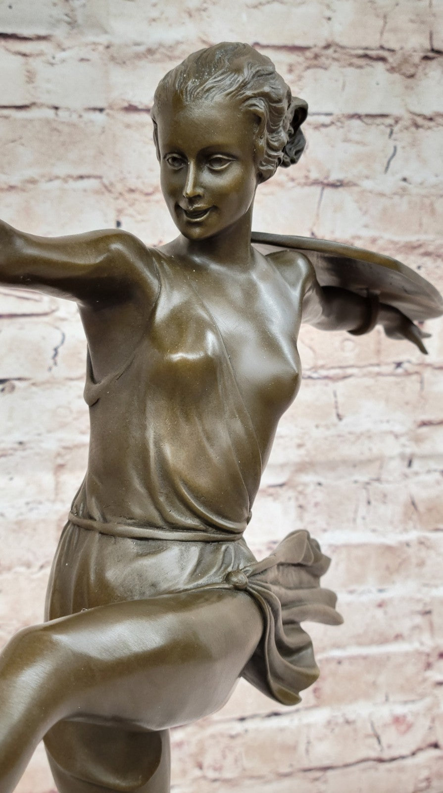 BRONZE ART DECO AMAZON SIGNED WOMAN GIRL FEMALE WARRIOR HOT CAST SCULPTURE SALE