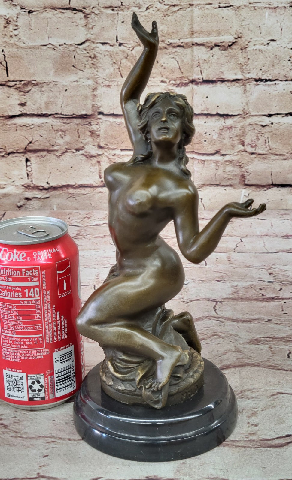 Original Bronze Nude Nymph Sculpture by Miguel Lopez: Collectible Erotic Art