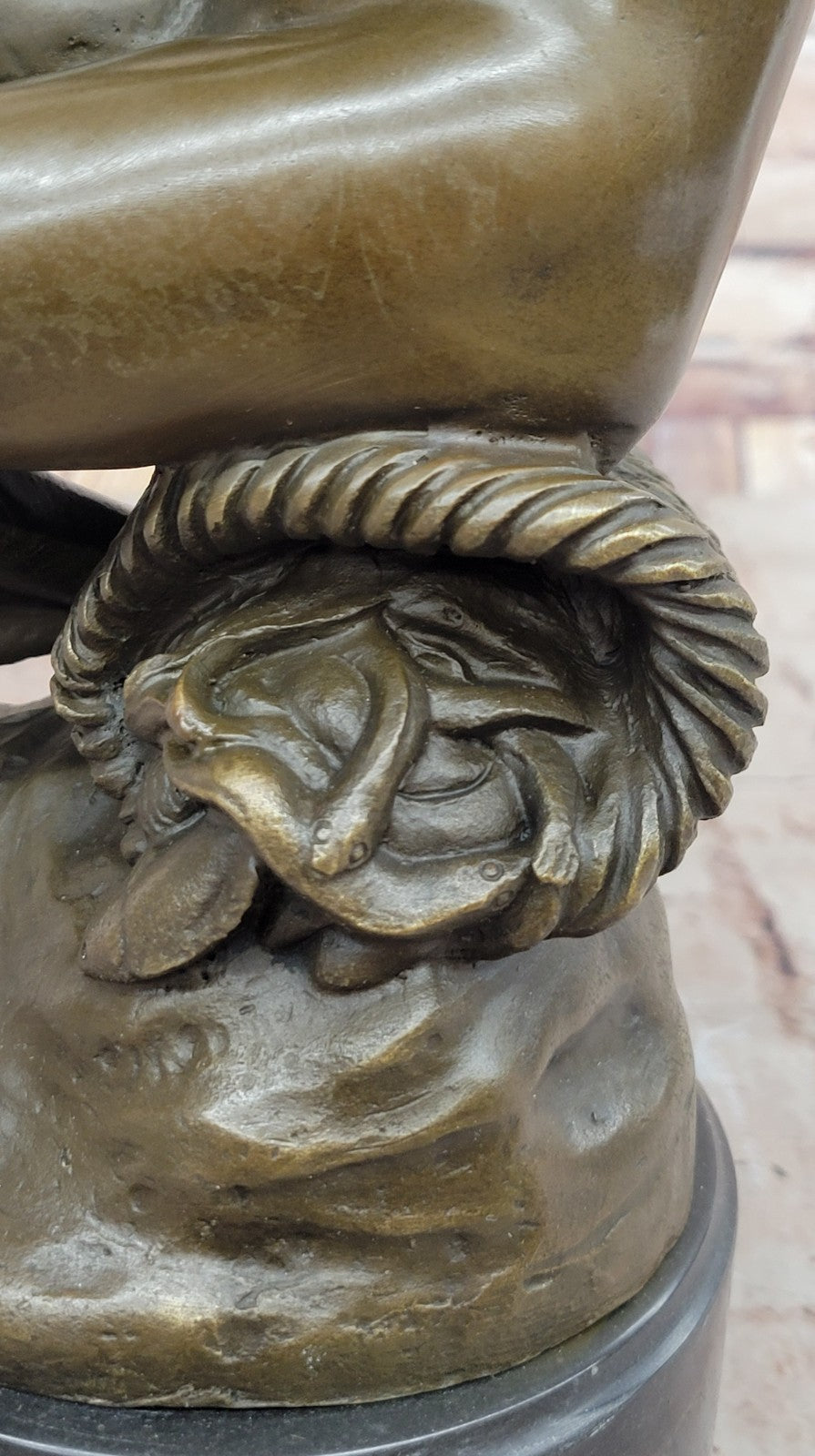 Hot Cast Nude Woman on Basket of Fish by Carpeaux - Detailed Bronze Sculpture Figurine