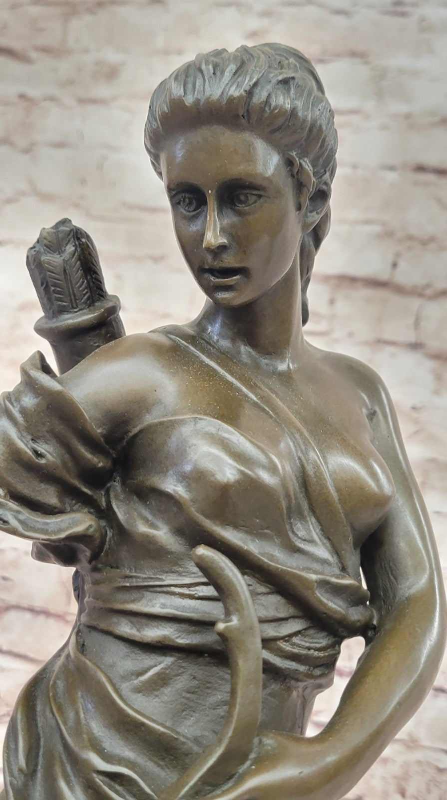 Handmade Bronze Diana the Huntress with Dog - Lost Wax Method Statue SALE