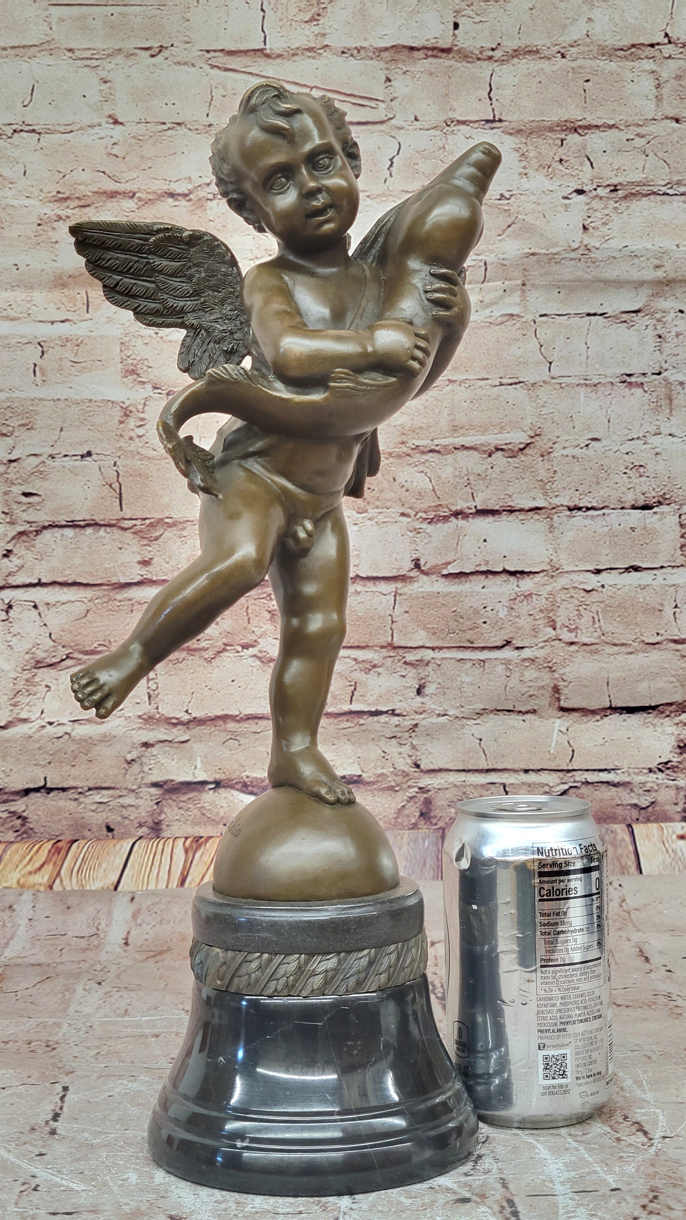 Collectible Bronze Sculpture: Artistic Semi-Nude Boy and Dolphin