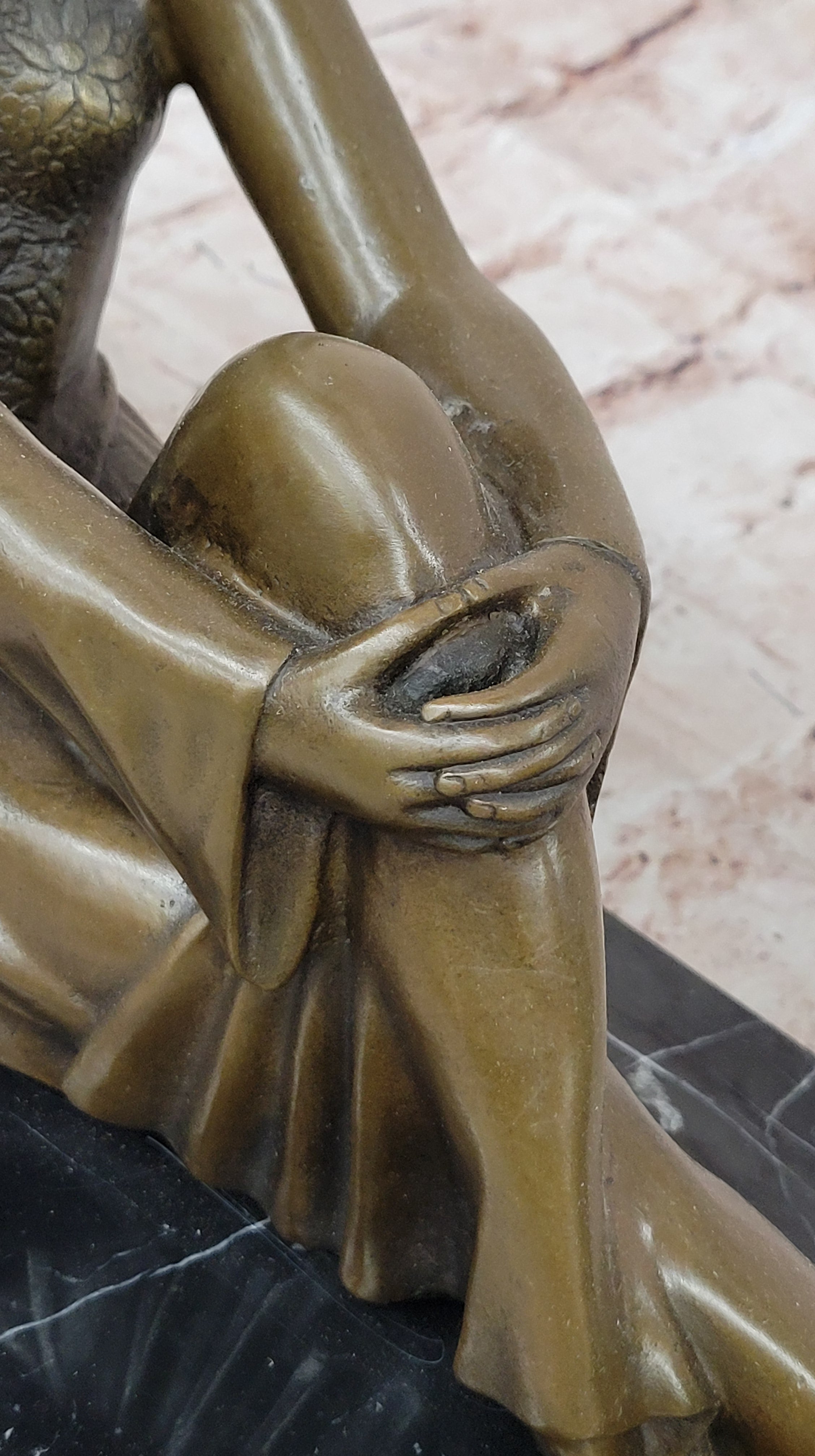 Handcrafted Bronze Art Deco Friends Forever Lady with Dogs Statue Chiparus