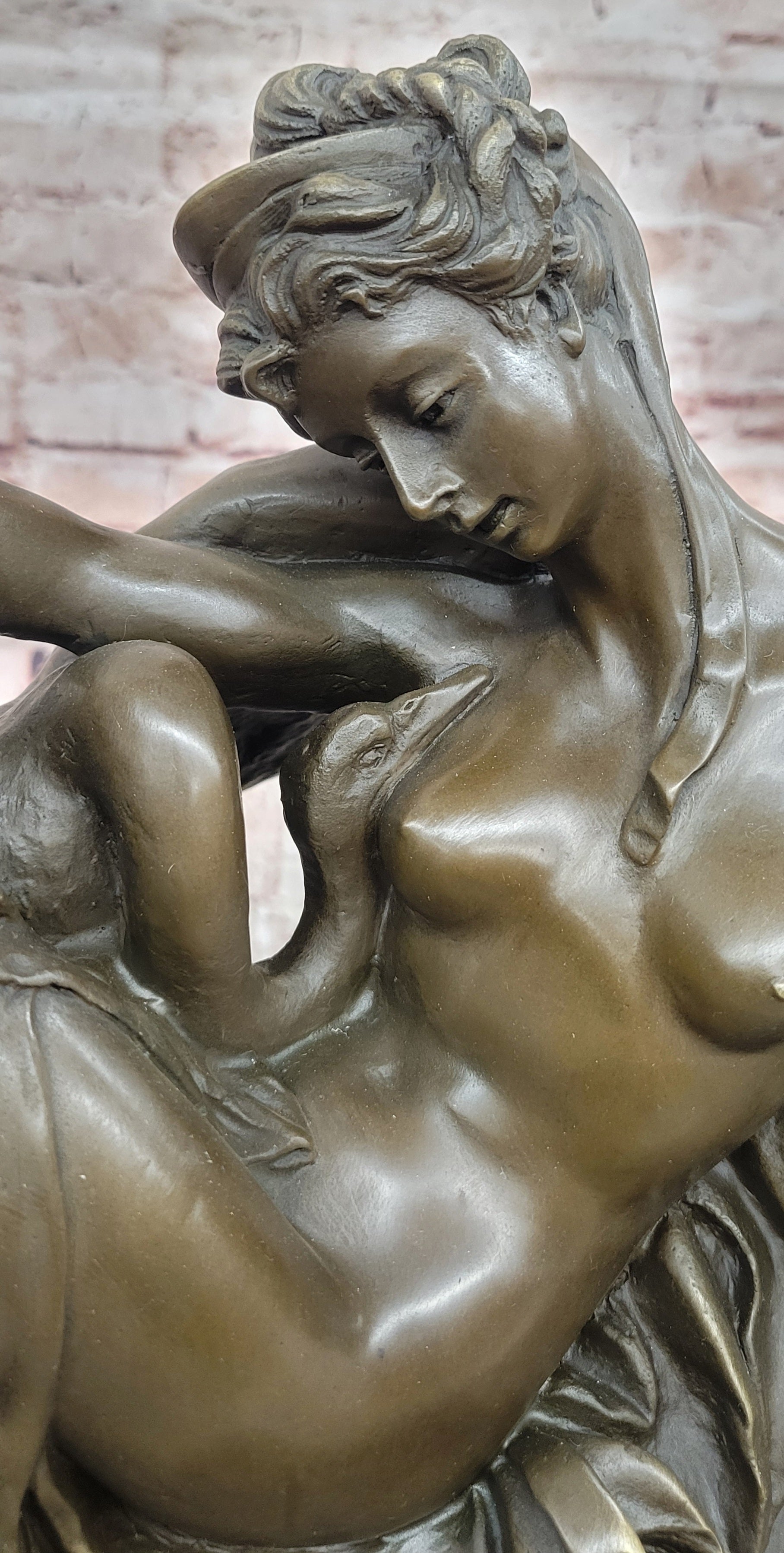 Carrier Belleuse Leda and Swan Bronze Statue Classic Mythology Artwork