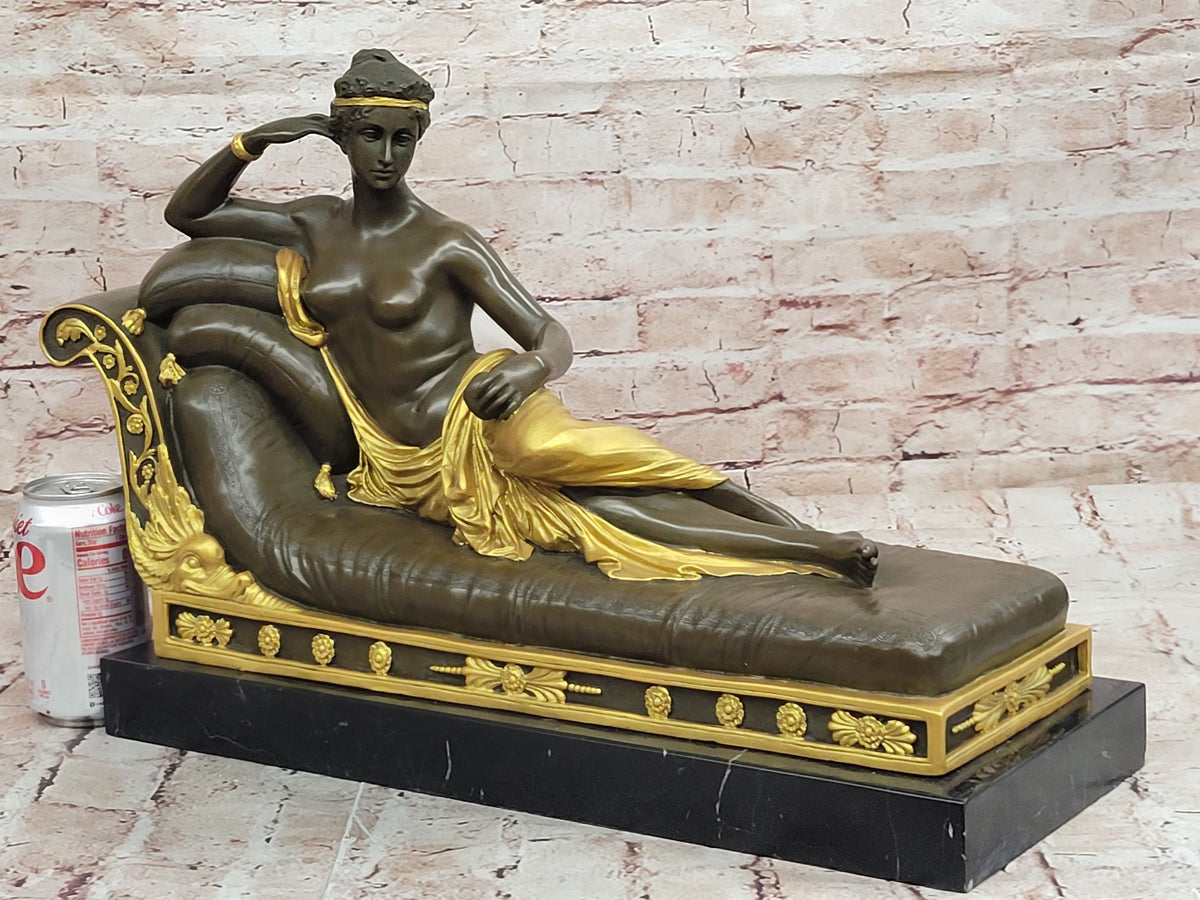 Bronze Sculpture Gold Patina Hand Made by Lost Wax Method Gorgeous Woman