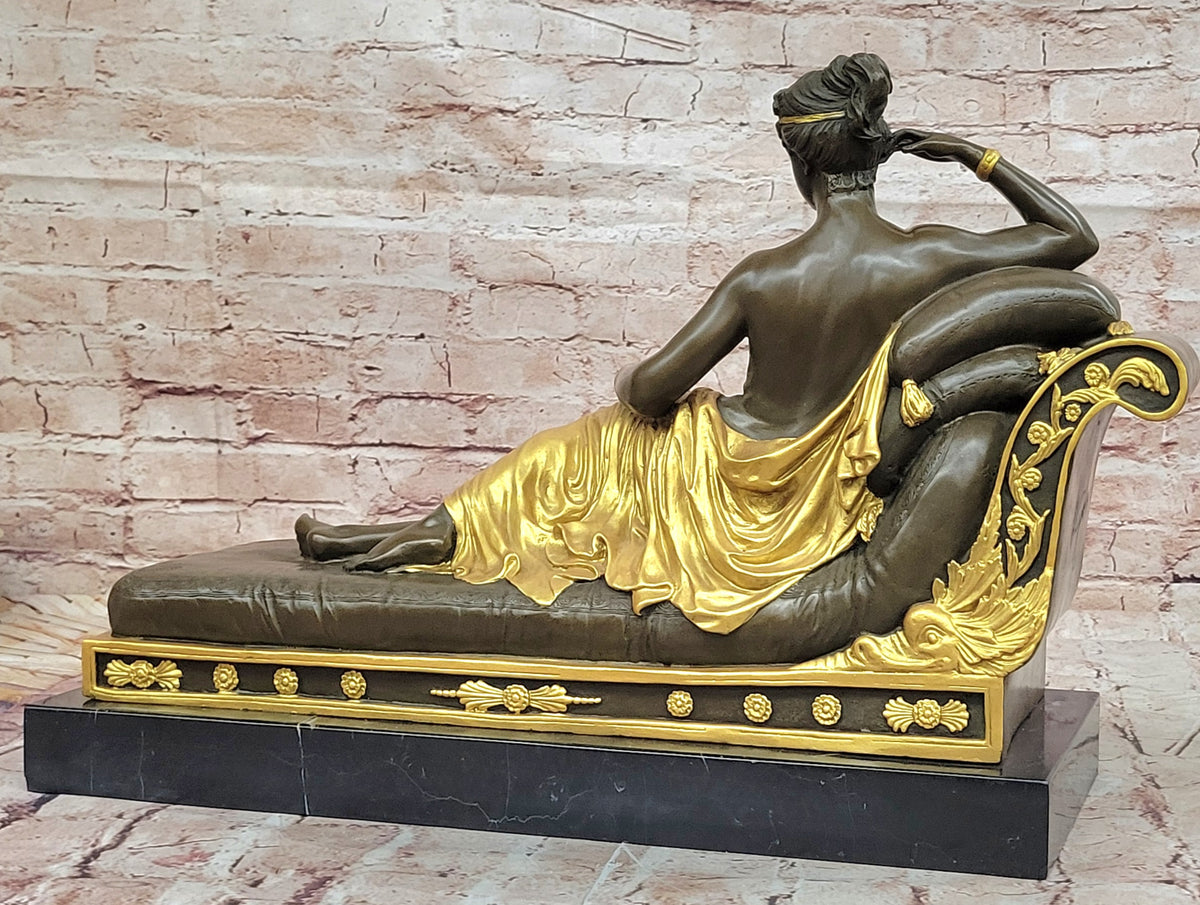 Bronze Sculpture Gold Patina Hand Made by Lost Wax Method Gorgeous Woman