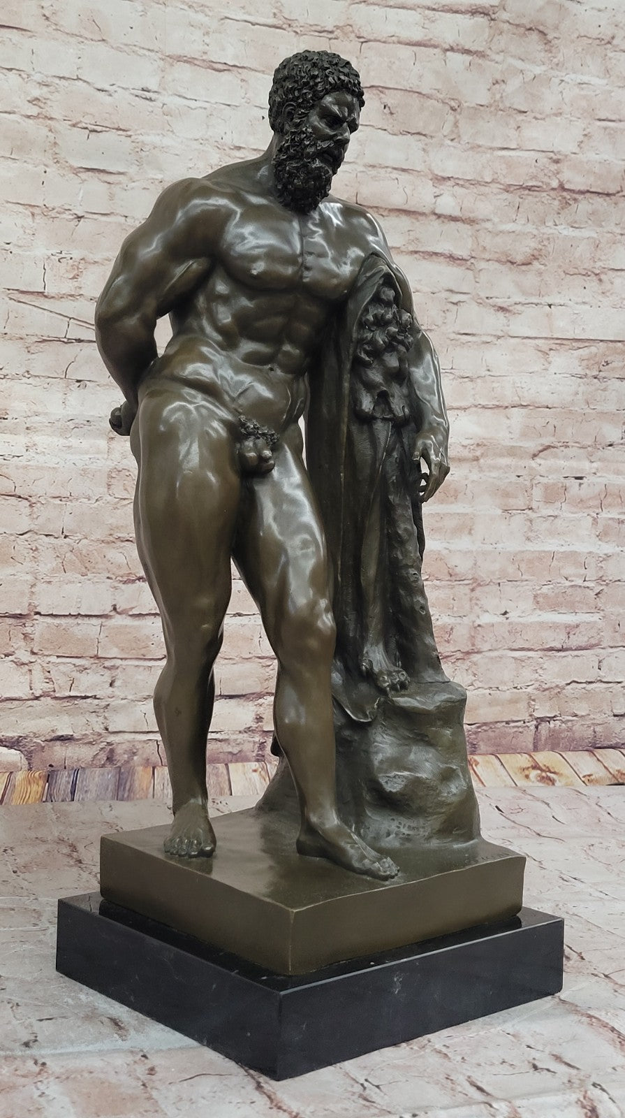 Collector`s Edition: Signed Glycon Hercules - Bronze Sculpture Figurine