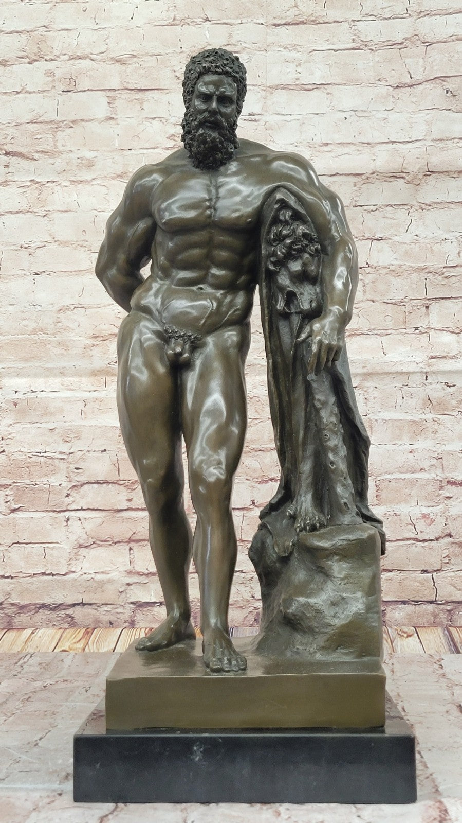 Collector`s Edition: Signed Glycon Hercules - Bronze Sculpture Figurine