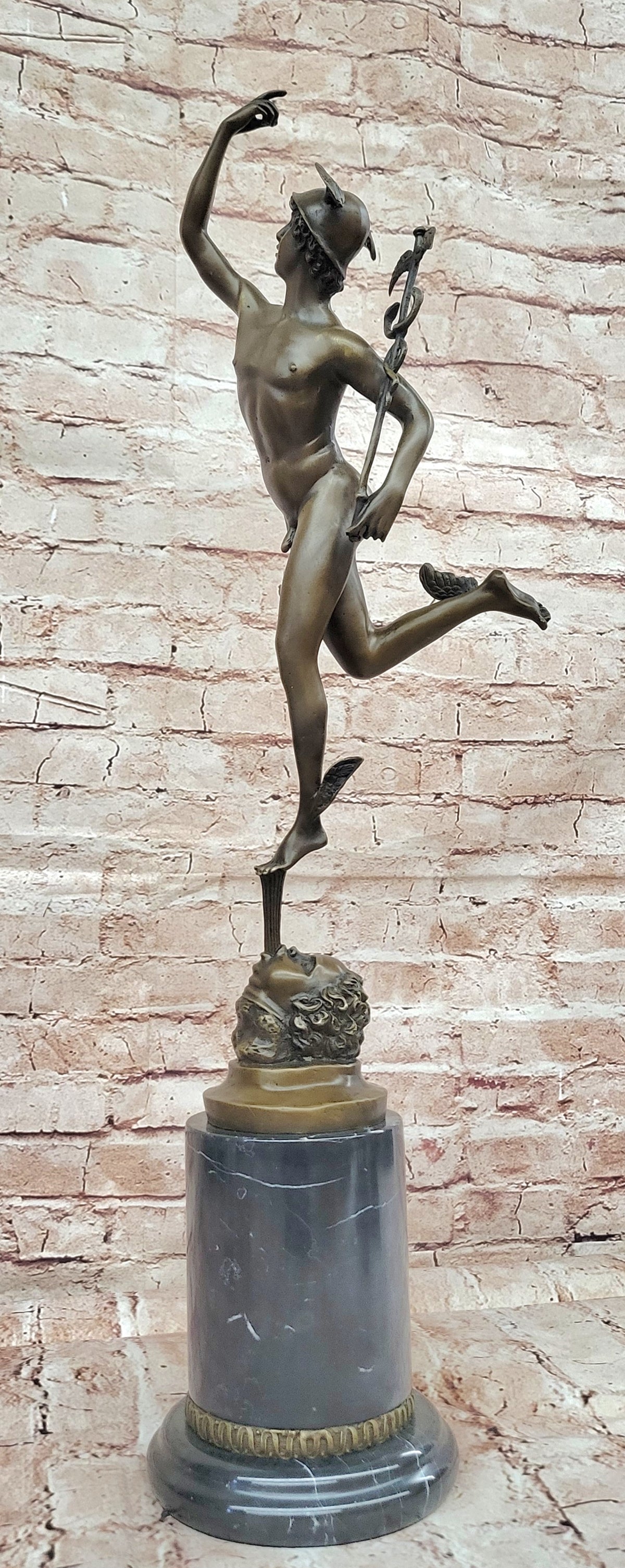 Bronze Skulptur Hermes Merkur 69 cm Figur Bronzefigur Bronzeskulptur antik Stil