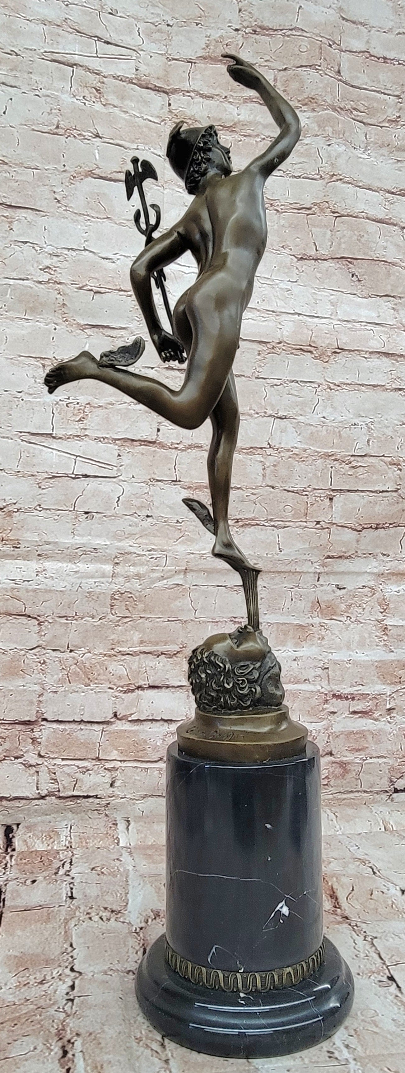 Bronze Skulptur Hermes Merkur 69 cm Figur Bronzefigur Bronzeskulptur antik Stil