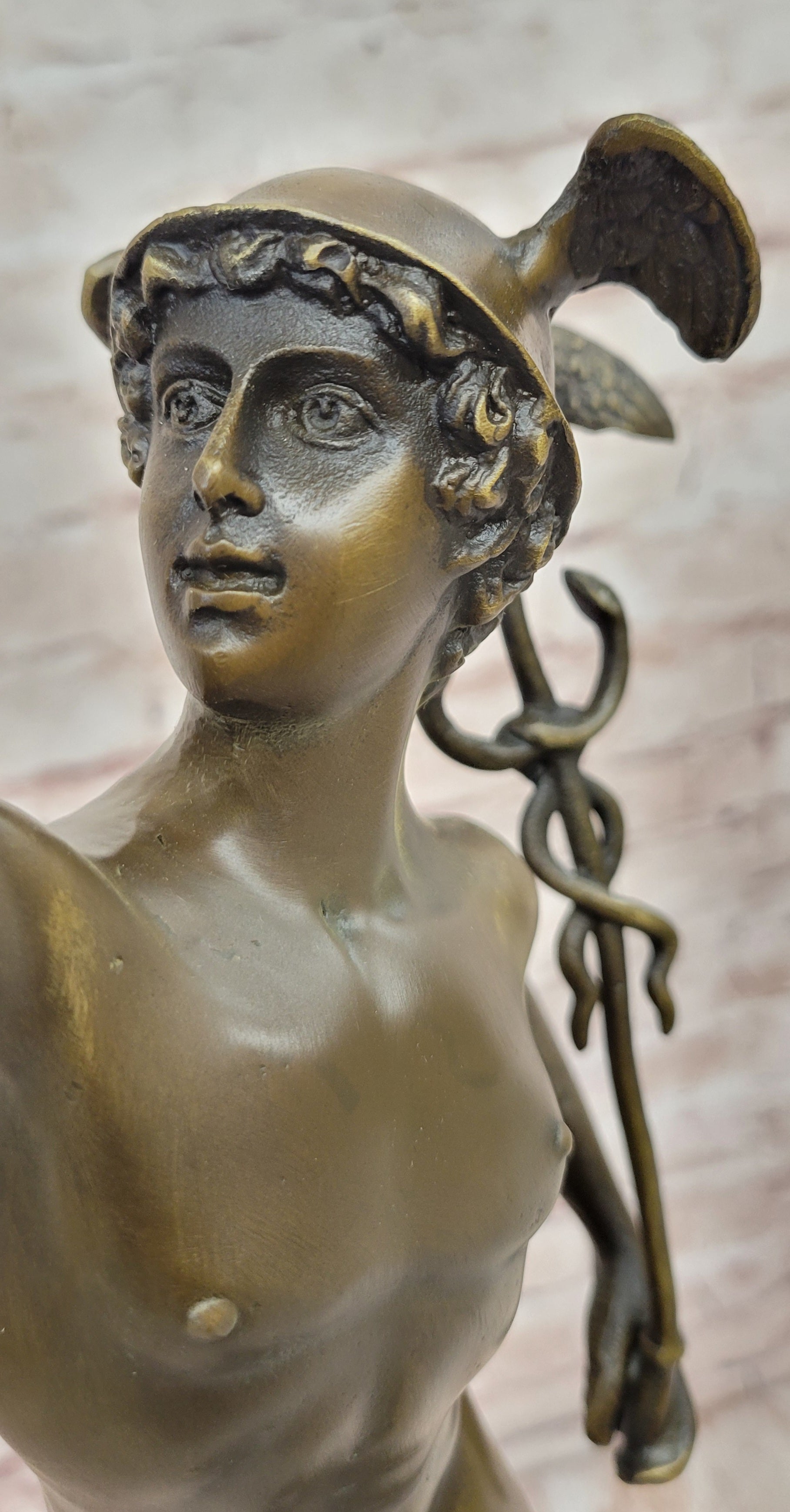 Bronze Skulptur Hermes Merkur 69 cm Figur Bronzefigur Bronzeskulptur antik Stil