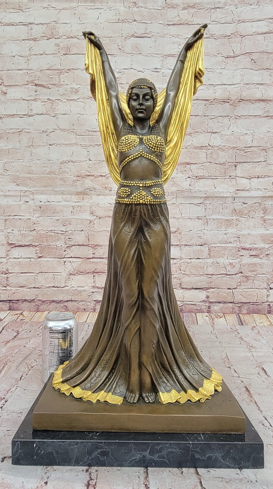 Bronze Sculpture by Chiparus Gold Patina Classic Artwork Masterpiece Design Sale