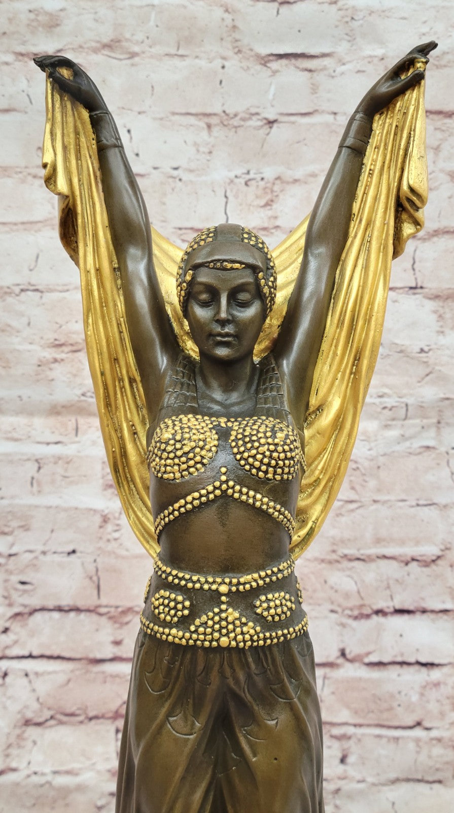 Bronze Sculpture by Chiparus Gold Patina Classic Artwork Masterpiece Design Sale