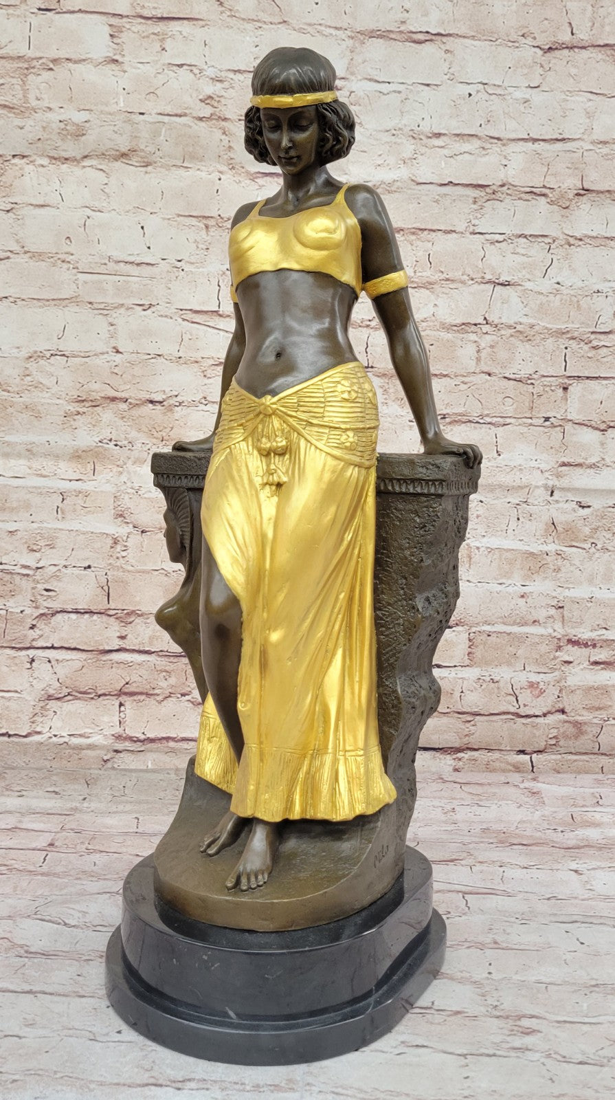 Handcrafted Bronze Sculpture: Milo`s Signed Egyptian Princess Figurine