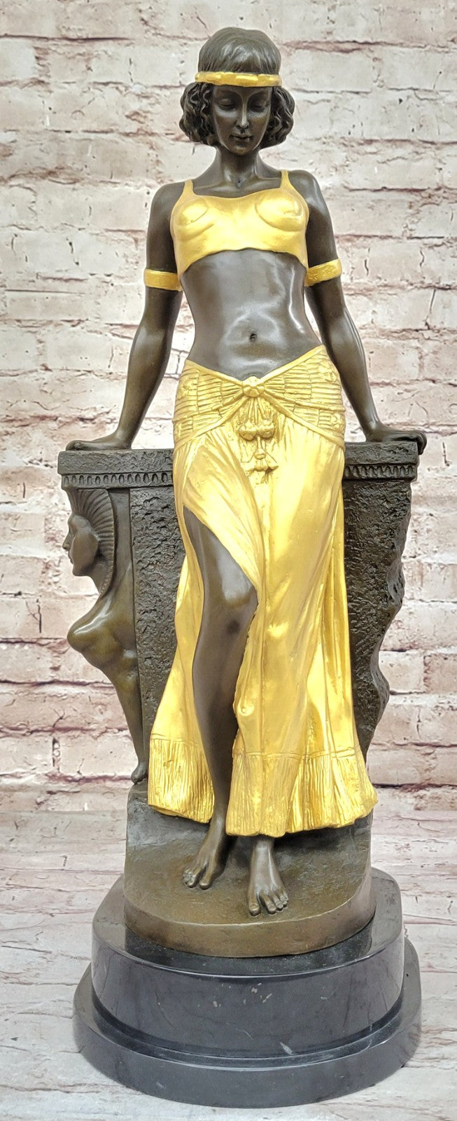 Handcrafted Bronze Sculpture: Milo`s Signed Egyptian Princess Figurine