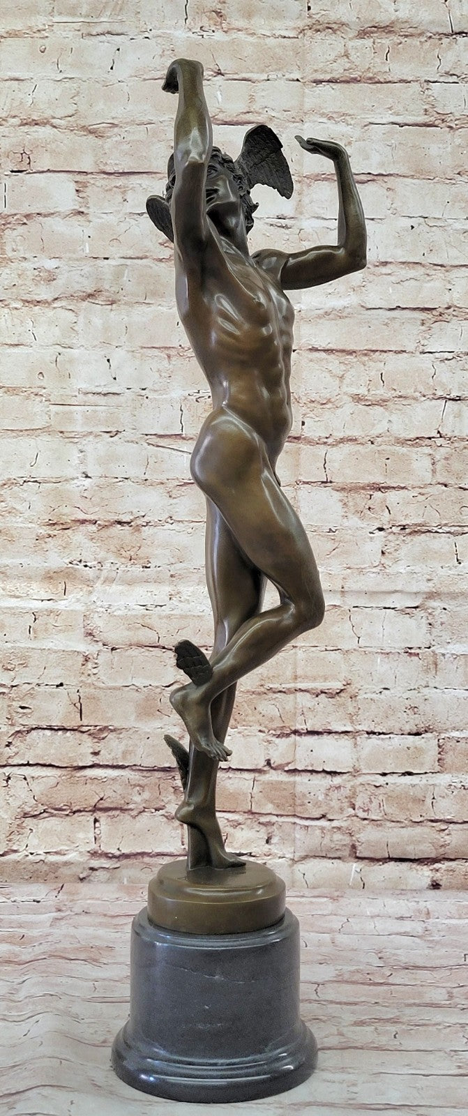Bronze Statue Winged Mercury Hermes Mythology Flying Nercury Classic Artwork Art