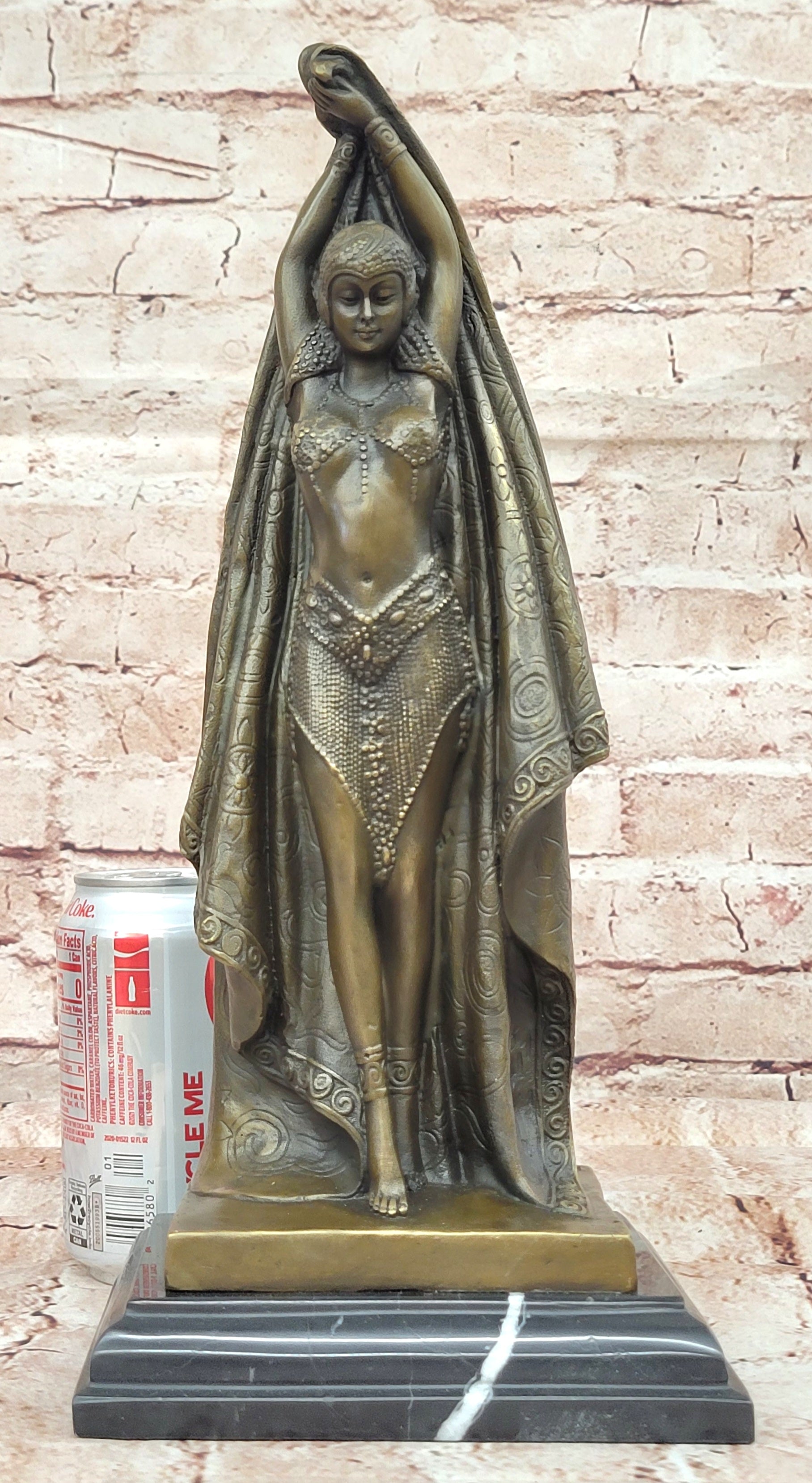 ART DECO BELLY DANCER BY CHIPARUS BRONZE SCULPTURE SIGN ART NOUVEAU FIGURINE LRG