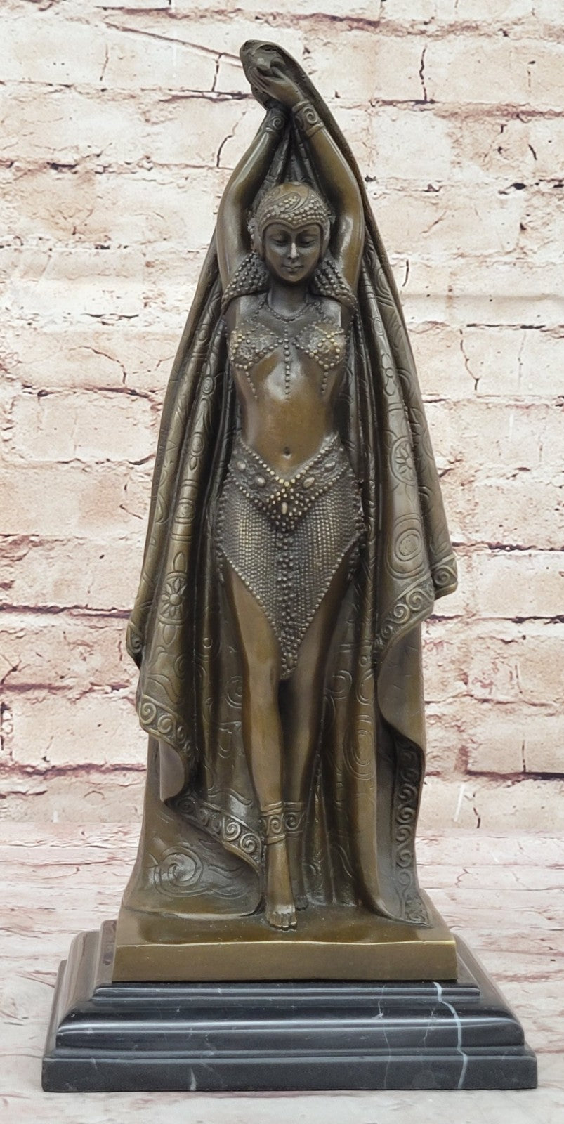 ART DECO BELLY DANCER BY CHIPARUS BRONZE SCULPTURE SIGN ART NOUVEAU FIGURINE LRG