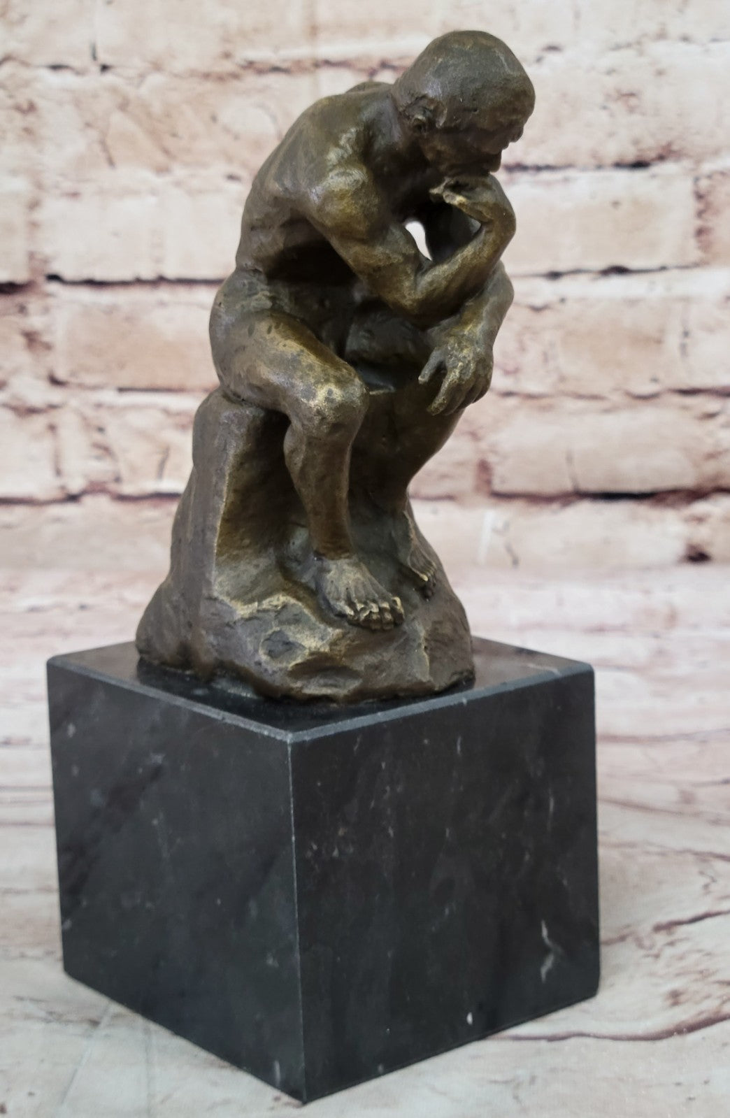 Rodin Rodin`s The Thinker Sensual Male Nude Bronze Marble Statue Sculpture Art