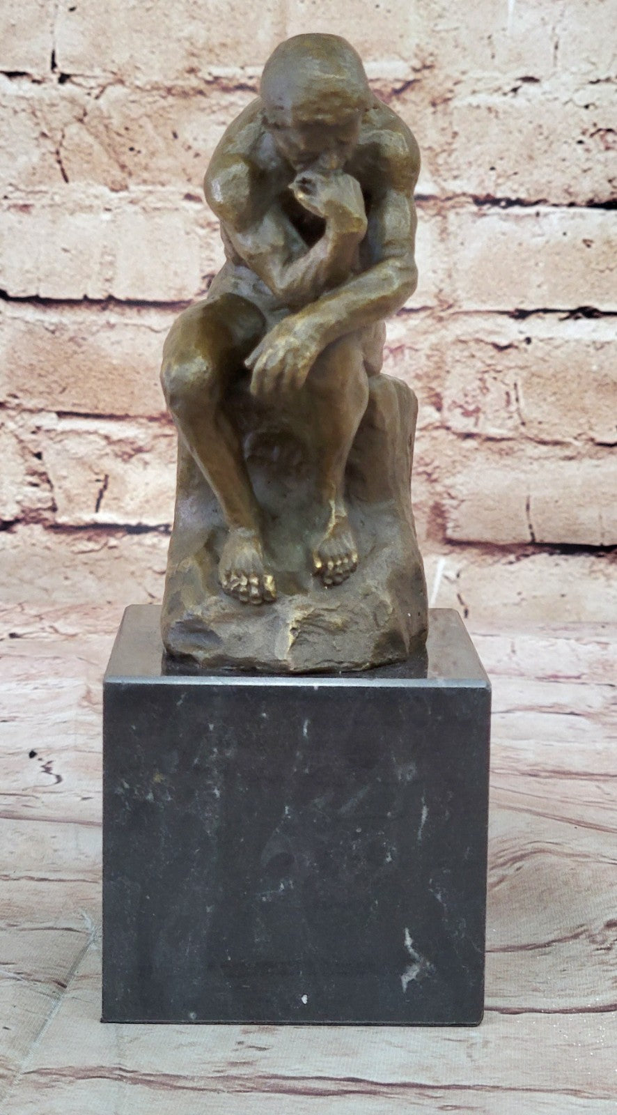 Rodin Rodin`s The Thinker Sensual Male Nude Bronze Marble Statue Sculpture Art