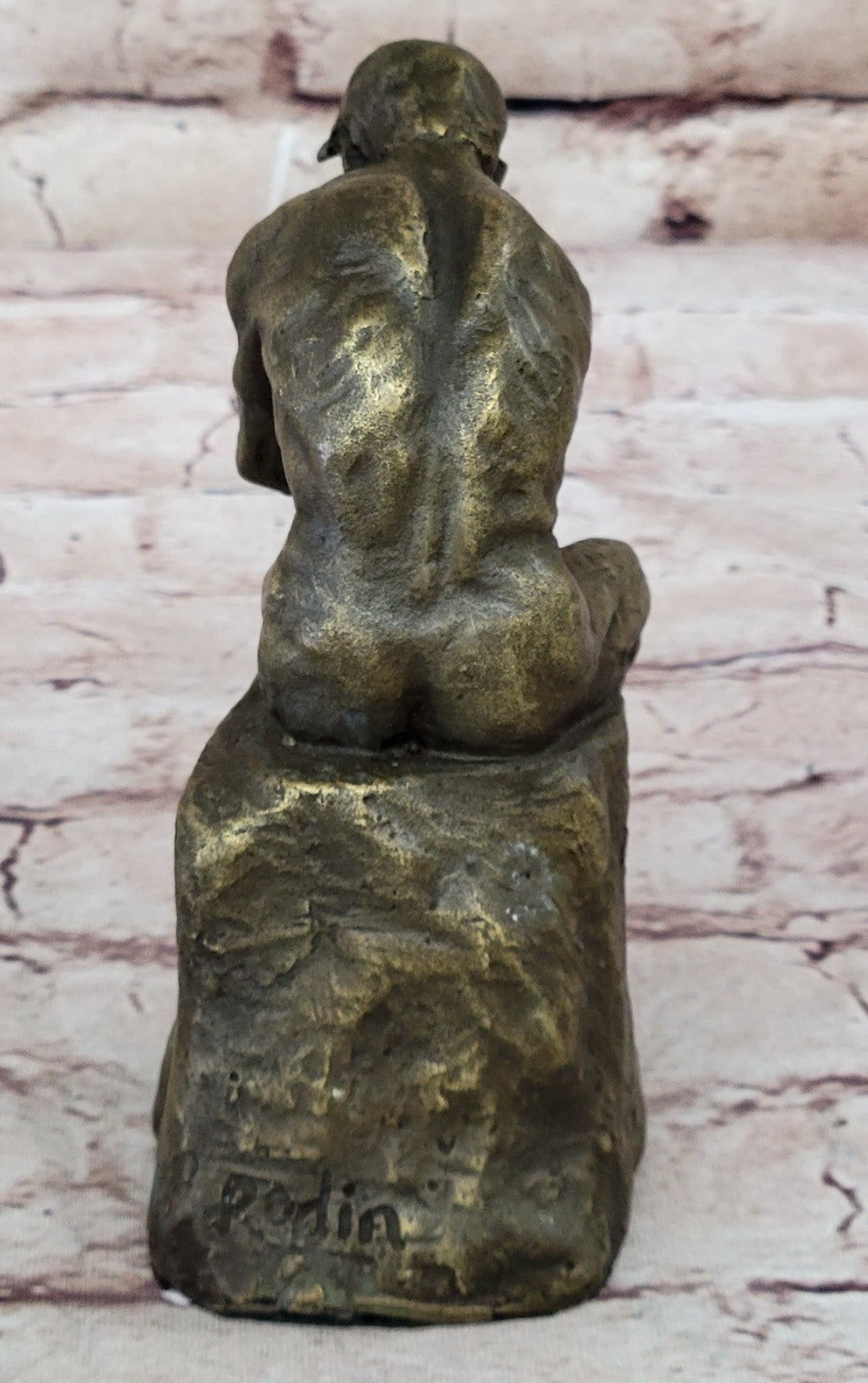Clearance Sale Rodin Thinker Sensual Male Genuine Bronze Sculpture Figurine