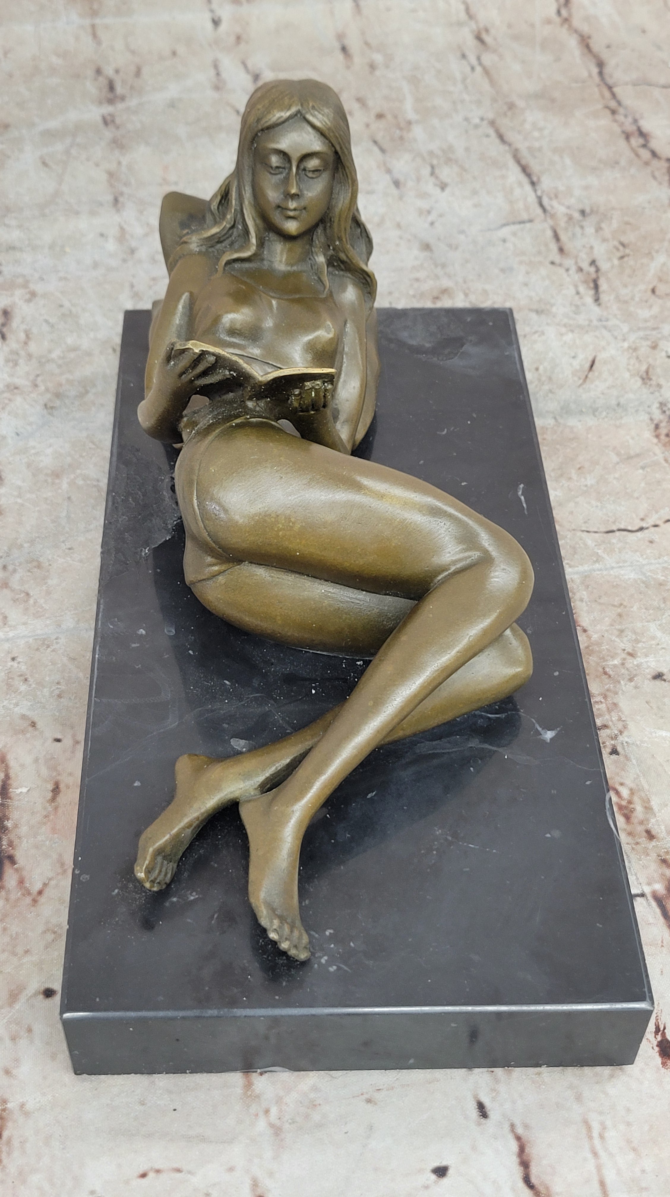 SIGNED PREISS NUDE LADY BRONZE SCULPTURE FIGURINE ART DECO EROTIC SEXY FIGURE