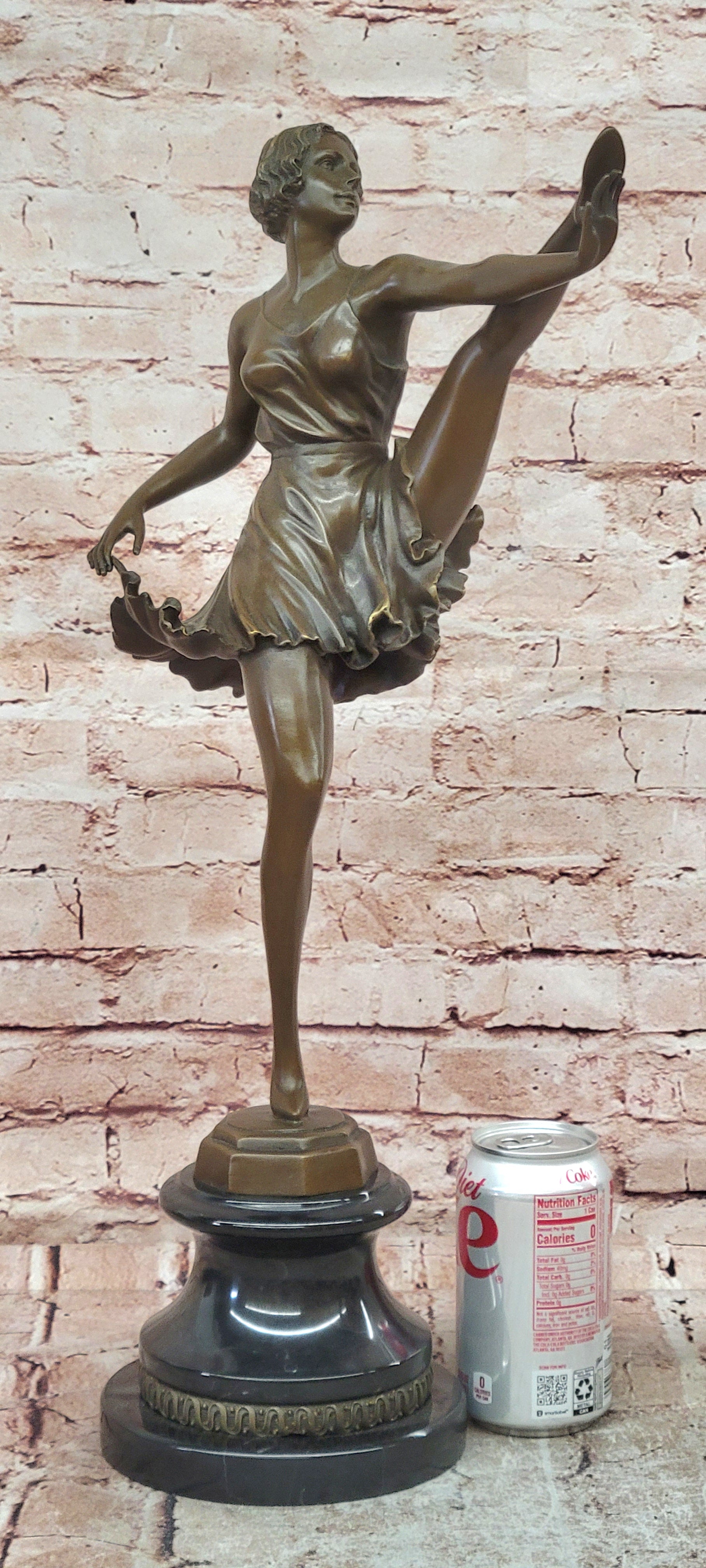 Art Deco Bronze Ballerina Statue Bruno Zach Female Dance Sculpture Art