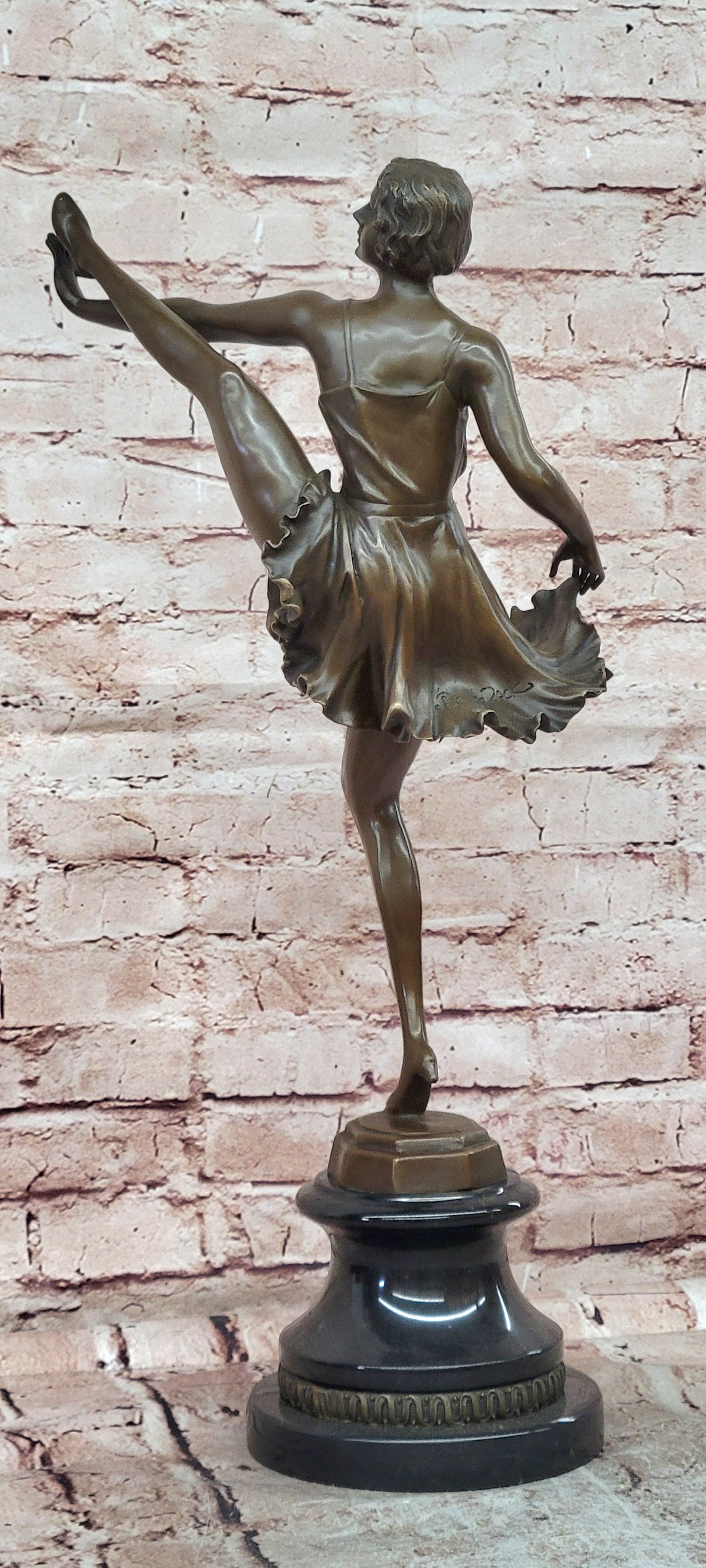 Art Deco Bronze Ballerina Statue Bruno Zach Female Dance Sculpture Art