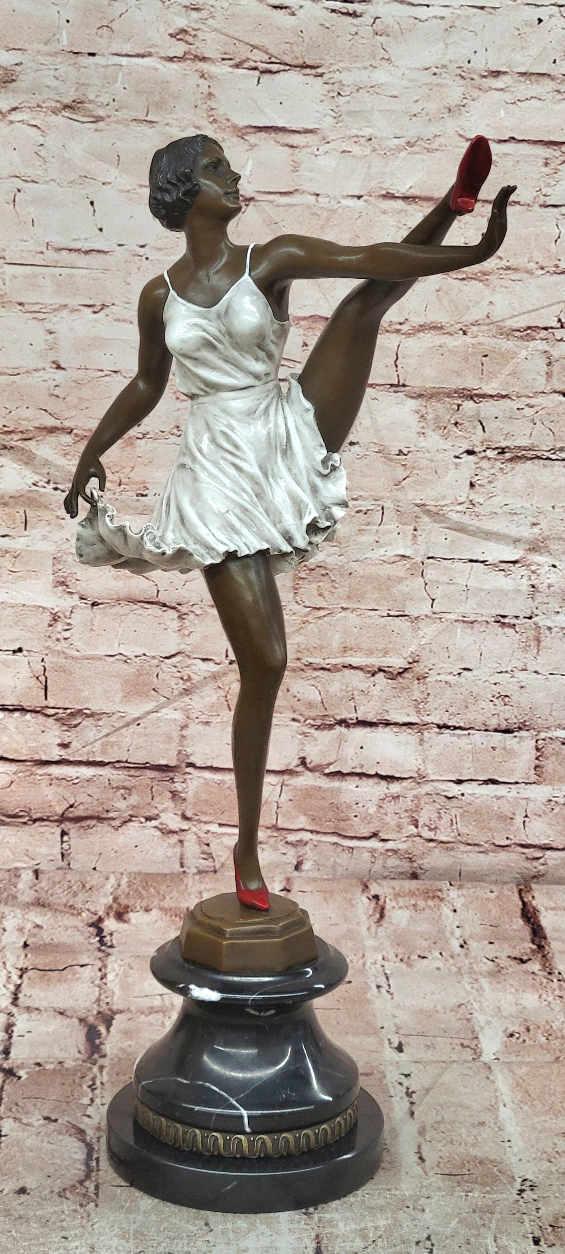 Bruno Zach Art Deco Bronze Lady Figurine Cold Paint Fine Art Sculpture Statue