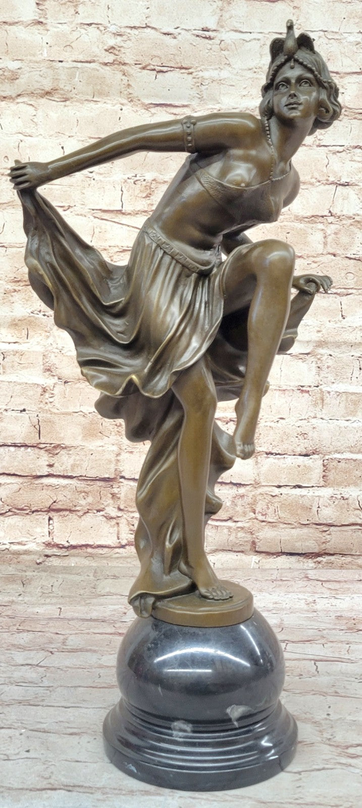 Sign bronze art deco statue , belly dancer sculpture Home Office Decoration