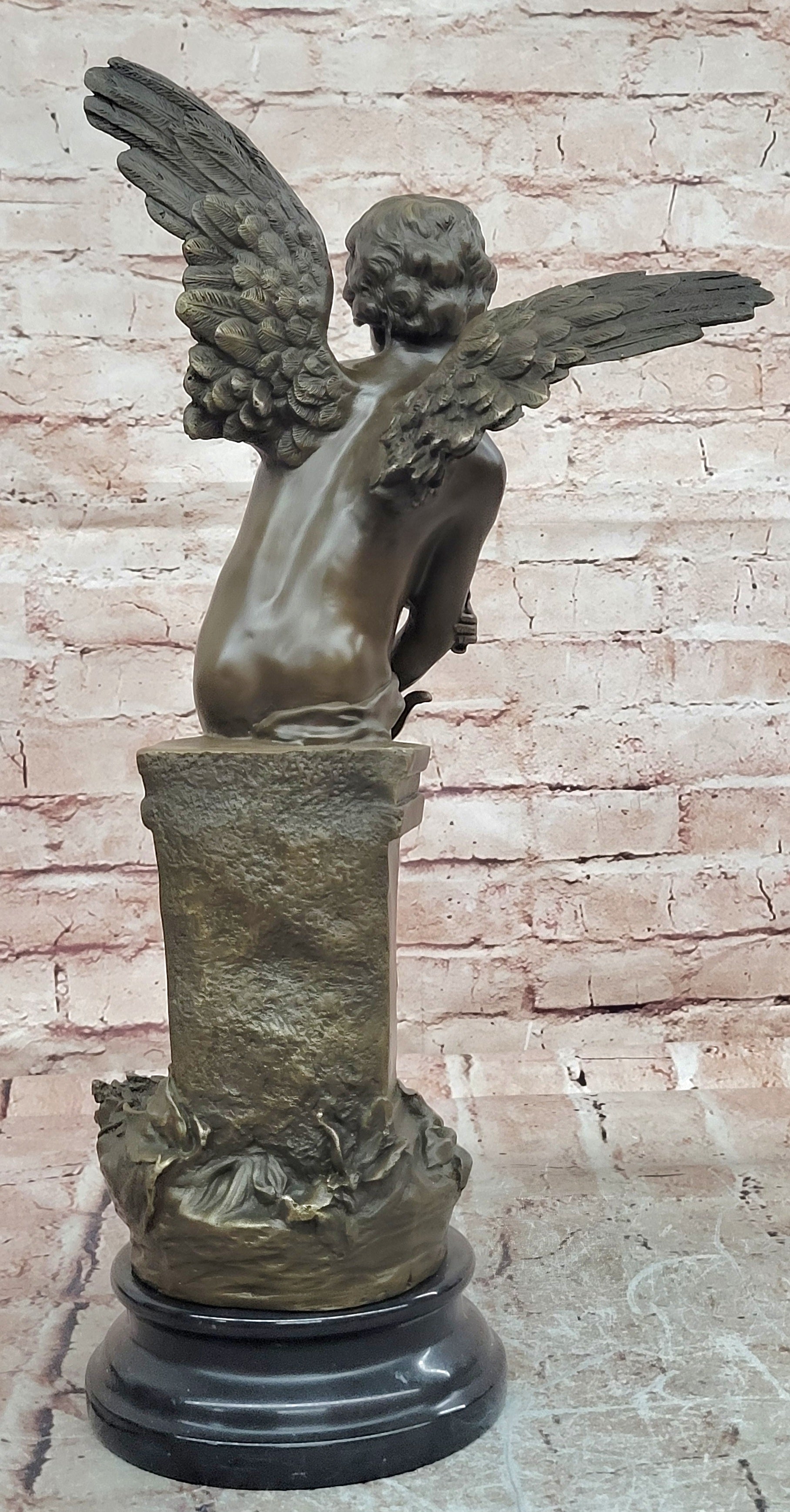 Moreau Cupid Bronze Statue Romantic Gesture Nude Male Angel Home Decor