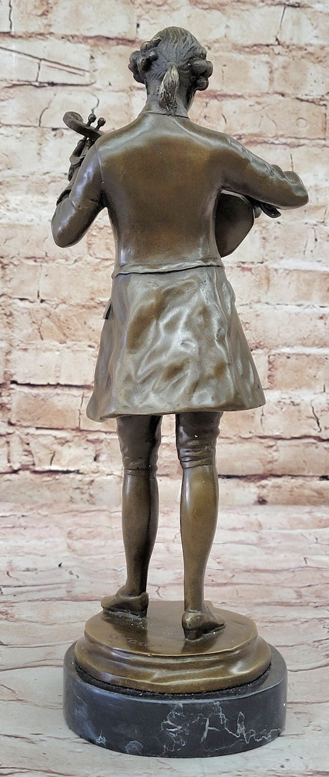 Mozart Violinist Genuine Real Bronze Statue - Fine Art Music Lover`s Gift