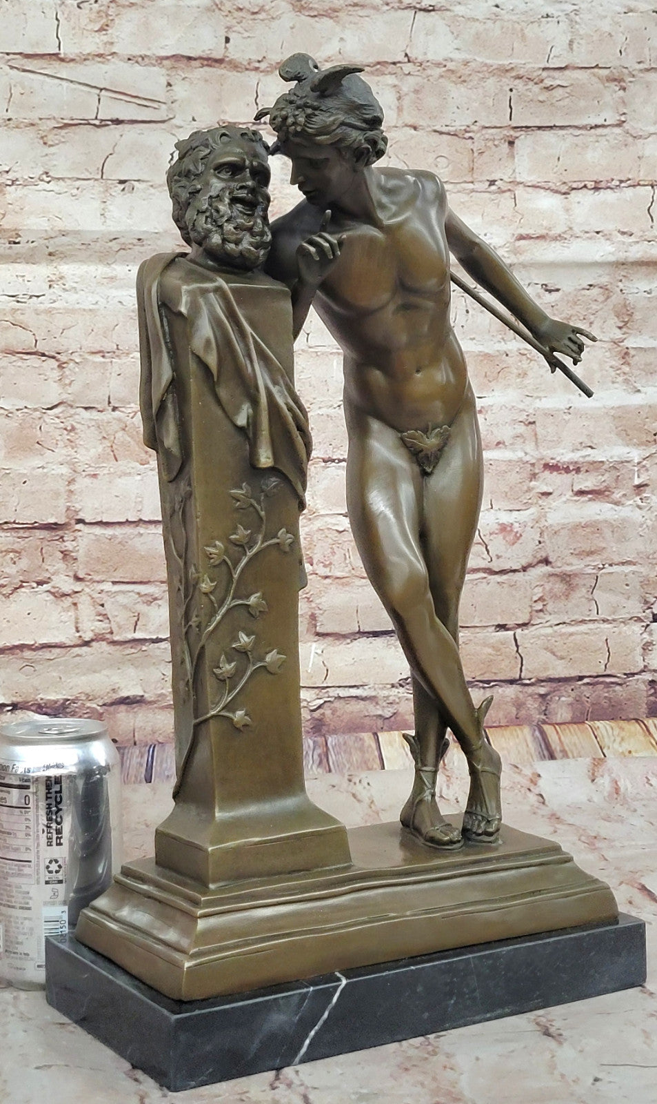 The Secret from Above - Bronze Flying Mercury Statue - Signed Moulin Artwork