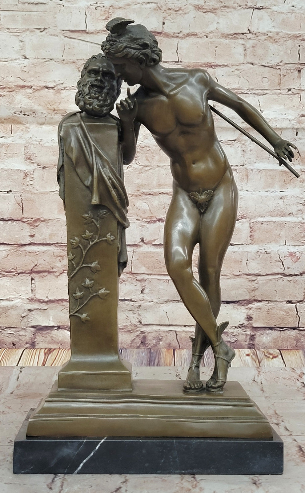 The Secret from Above - Bronze Flying Mercury Statue - Signed Moulin Artwork