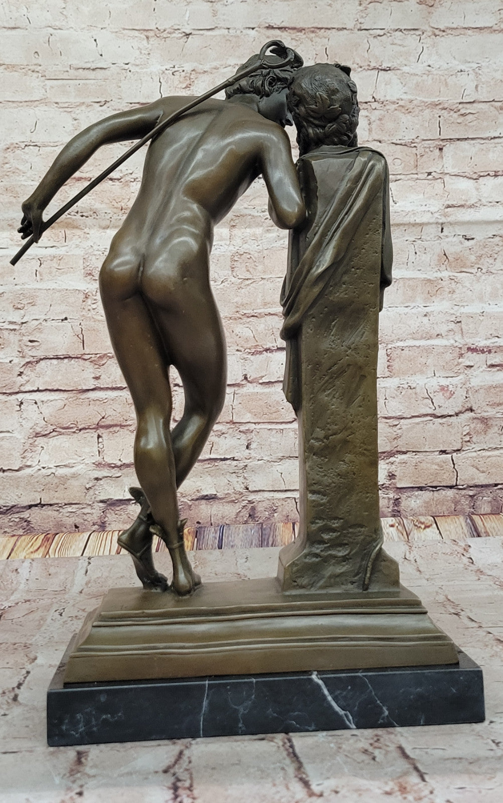 The Secret from Above - Bronze Flying Mercury Statue - Signed Moulin Artwork