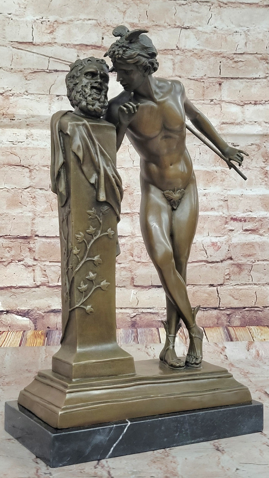 The Secret from Above - Bronze Flying Mercury Statue - Signed Moulin Artwork