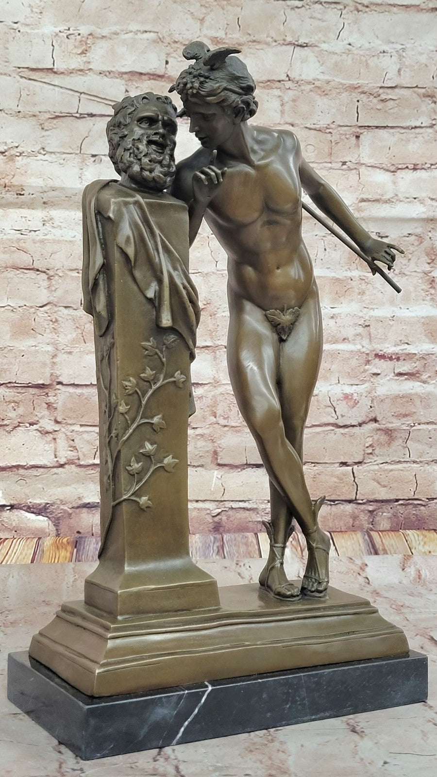 The Secret from Above - Bronze Flying Mercury Statue - Signed Moulin Artwork