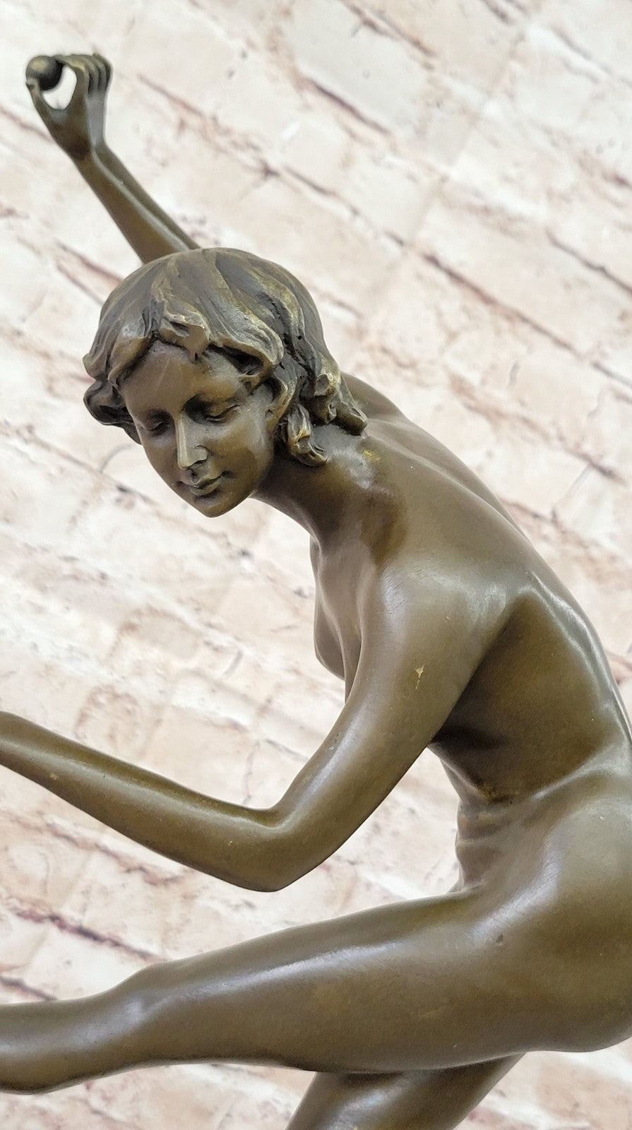 Claire Jeanne Roberte Colinet (Brazil, 1880-1950) Nude Juggler Bronze Statue