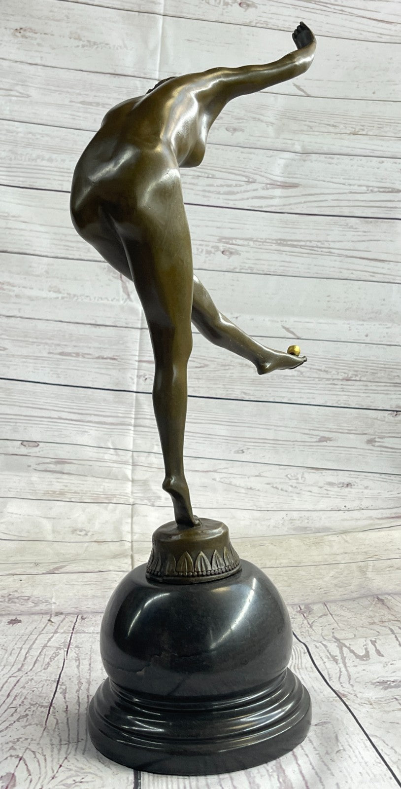 Claire Colinet`s Art Nouveau "The Juggler" Bronze Sculpture: Handcrafted Artwork