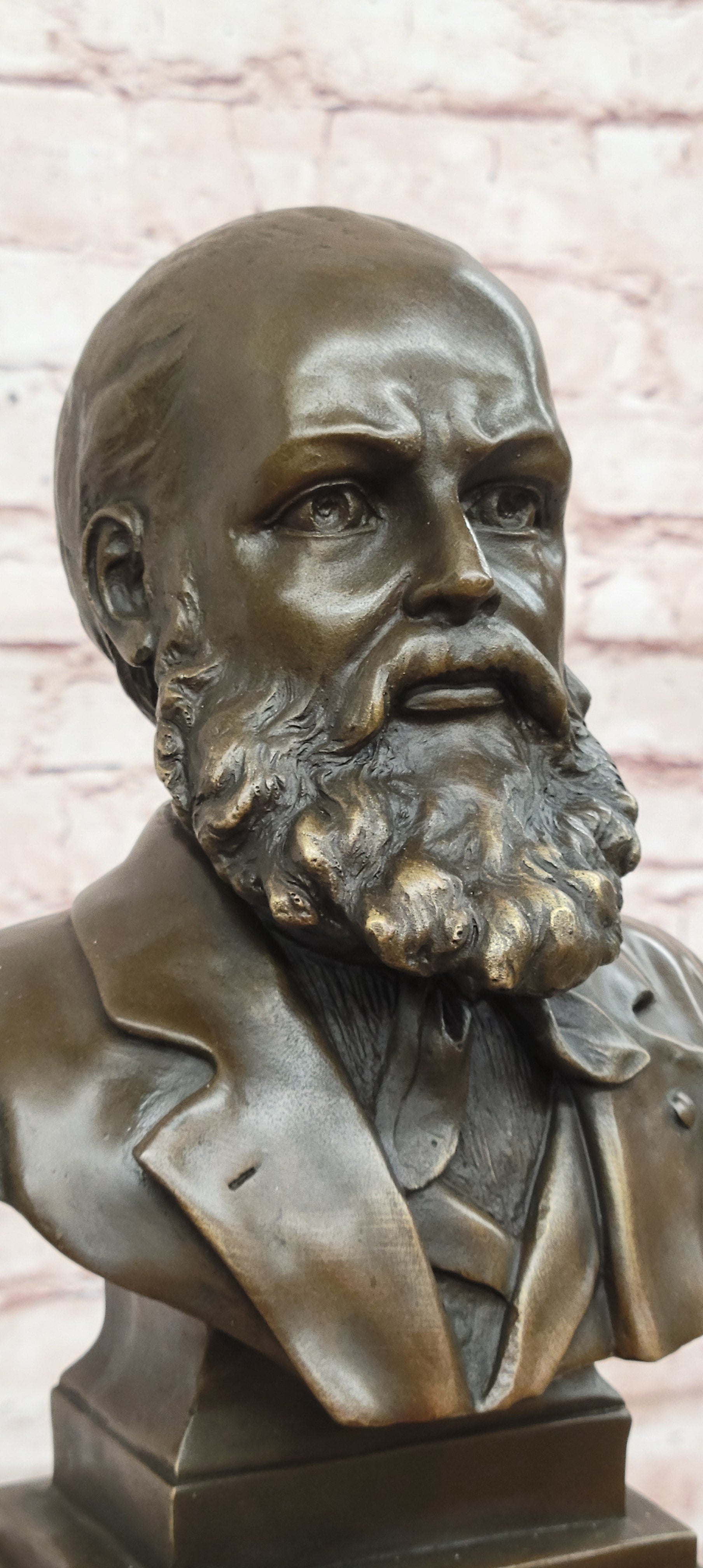 Genuine Hot Cast Bronze Composer Bust with Maiden Allegory Statue