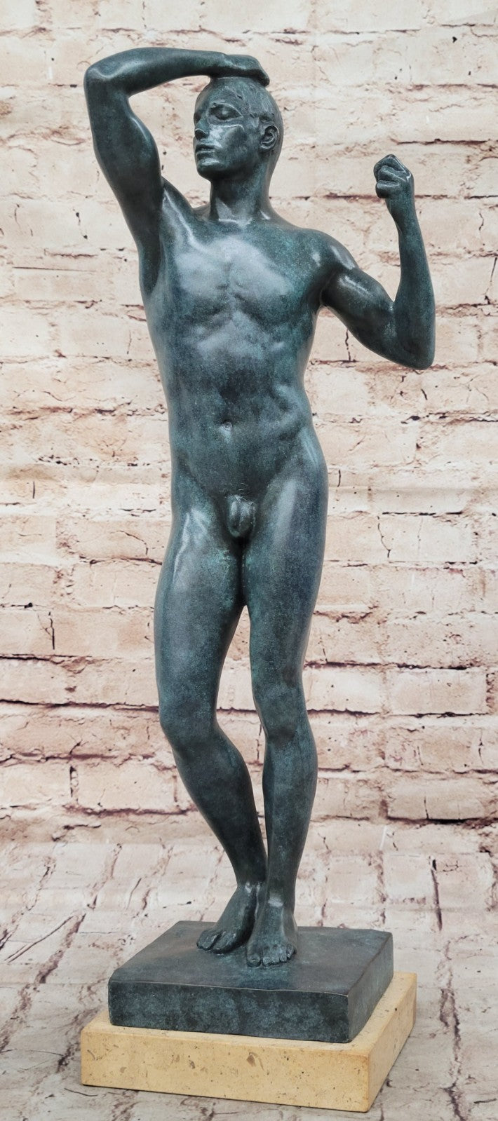 Rodin Bronze Adam Figurine Classical Masterpiece Fine Art Collectible Statue