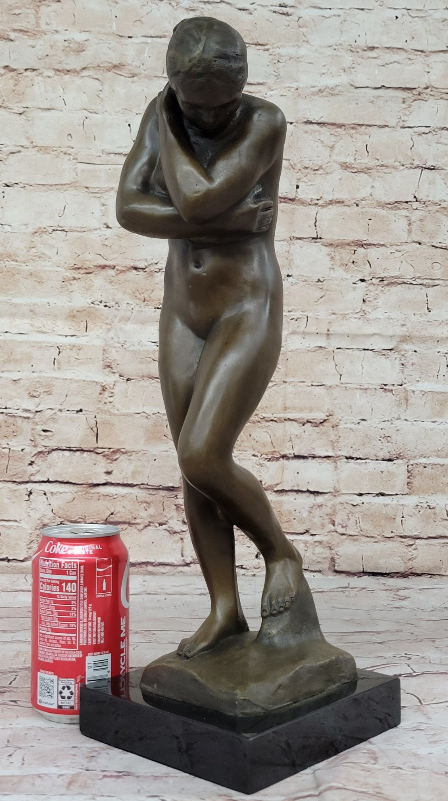 EVE by RODIN" from GATES OF HELL STATUE SCULPTURE 100% Pure BRONZE New ADAM AR