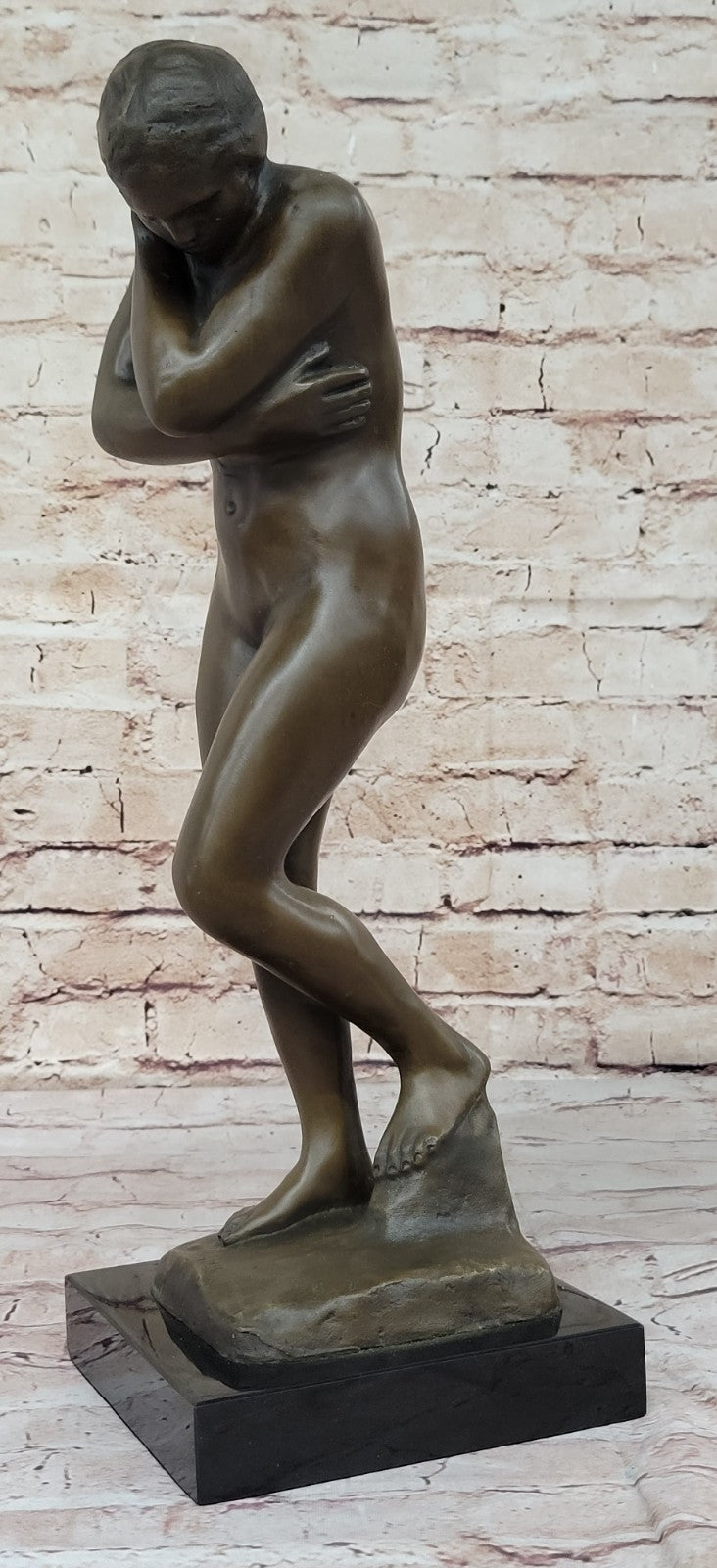 EVE by RODIN" from GATES OF HELL STATUE SCULPTURE 100% Pure BRONZE New ADAM AR